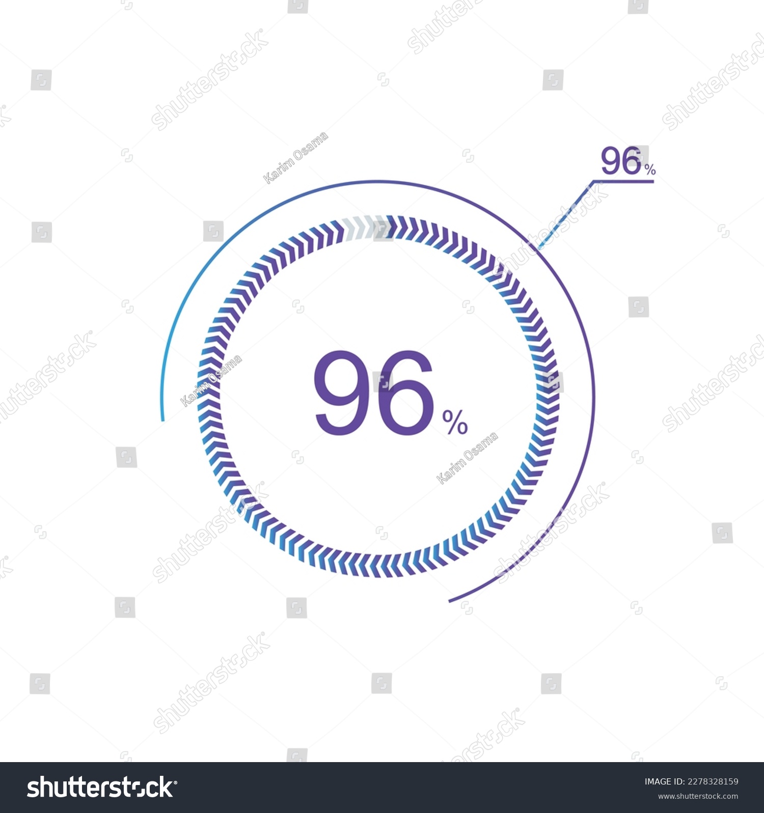 SVG of 96% percentage infographic circle icons, 96 percents pie chart infographic elements for Illustration, business, web design. svg