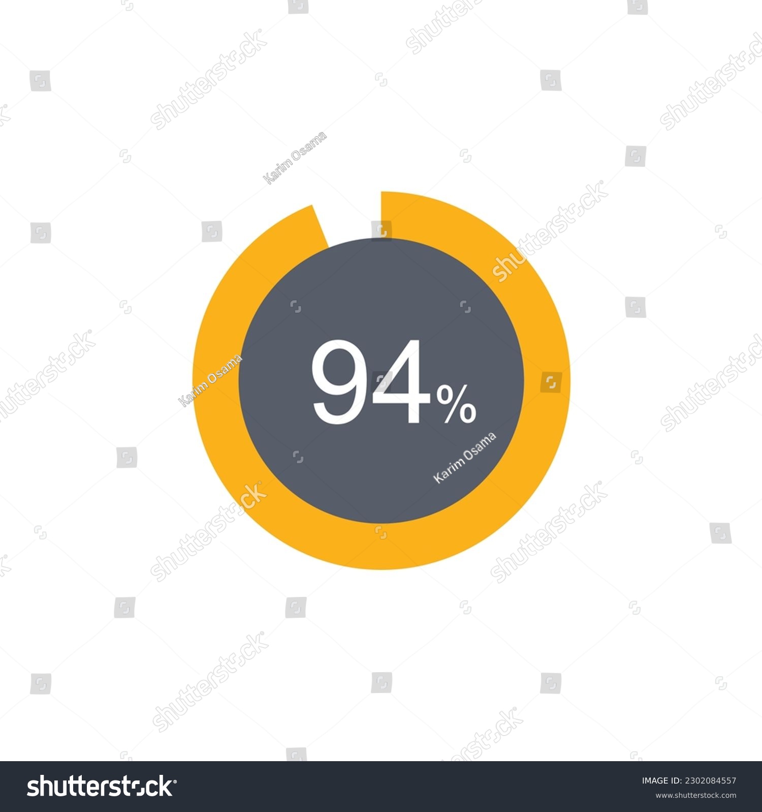 SVG of 94% percentage infographic circle icons,94 percents pie chart infographic elements for Illustration, business, web design. svg