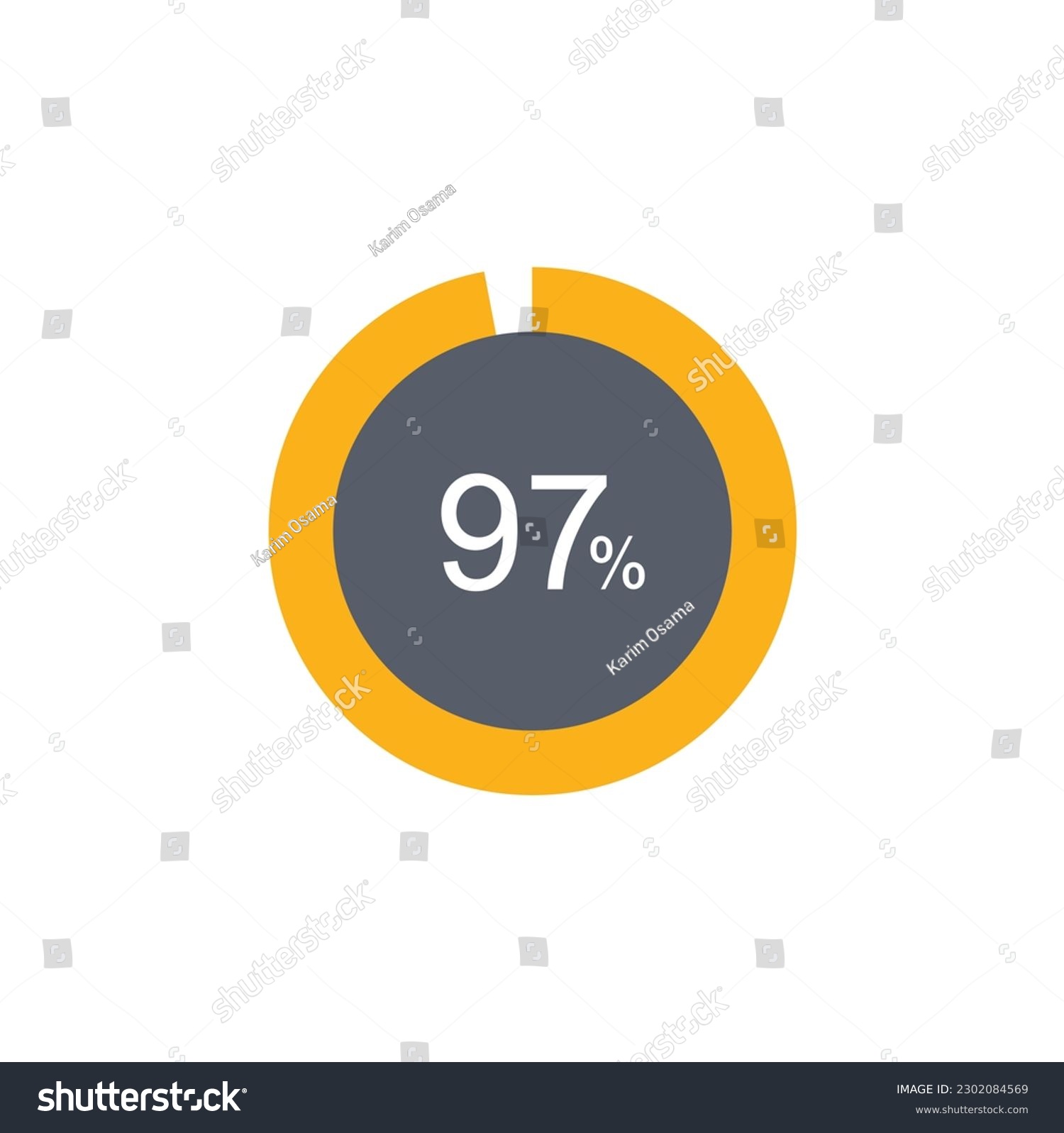 SVG of 97% percentage infographic circle icons,97 percents pie chart infographic elements for Illustration, business, web design. svg