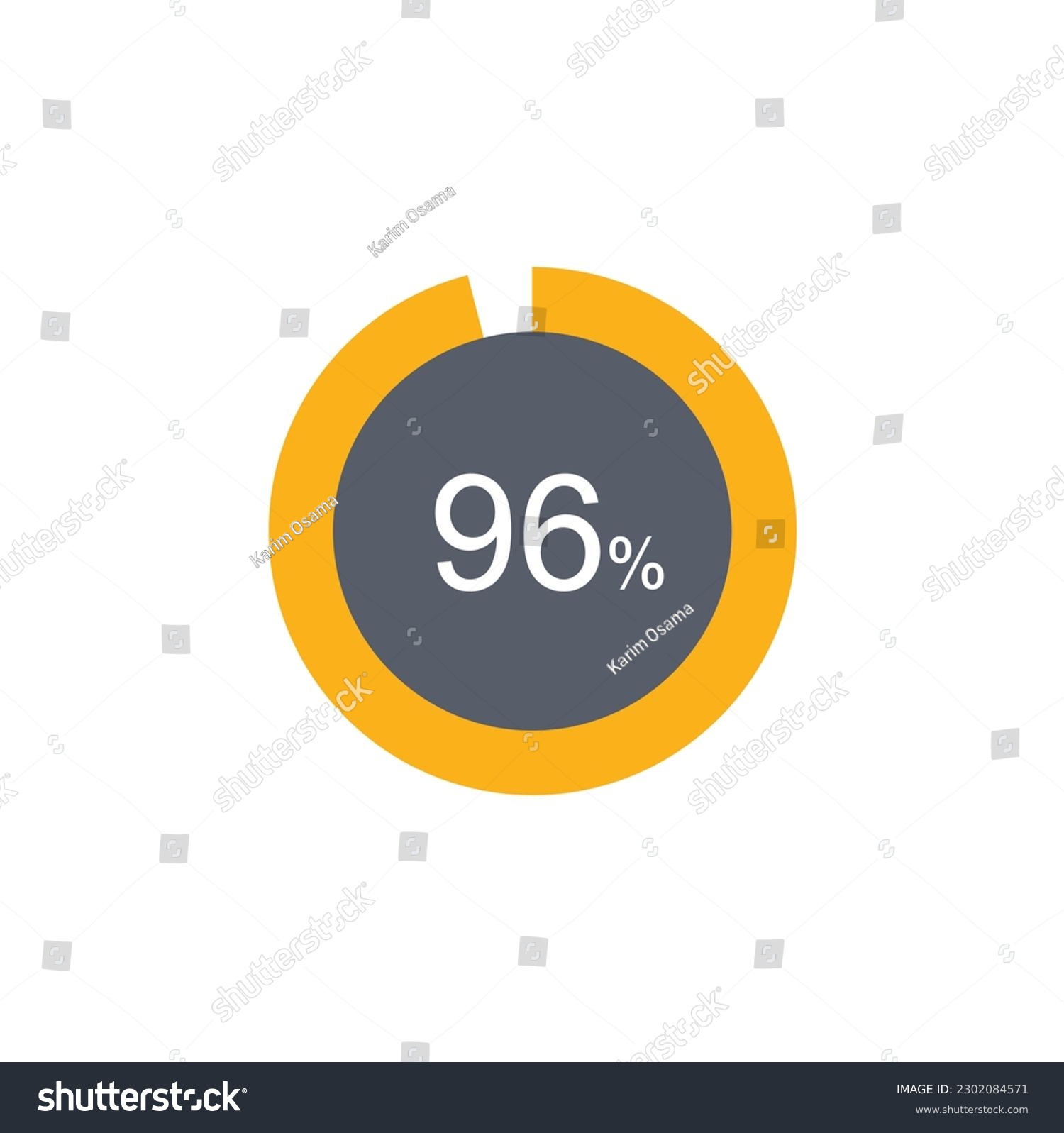 SVG of 96% percentage infographic circle icons,96 percents pie chart infographic elements for Illustration, business, web design. svg