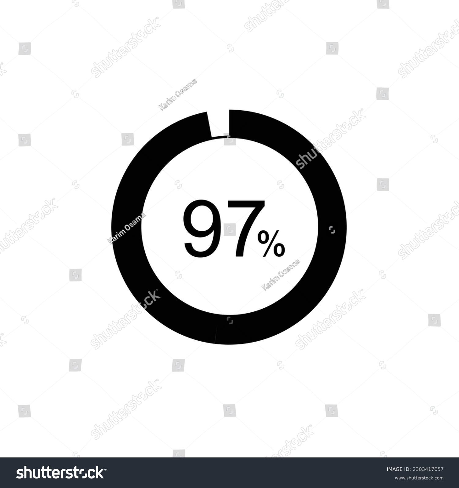 SVG of 97% percentage infographic circle icons,97 percents pie chart infographic elements for Illustration, business, web design. svg