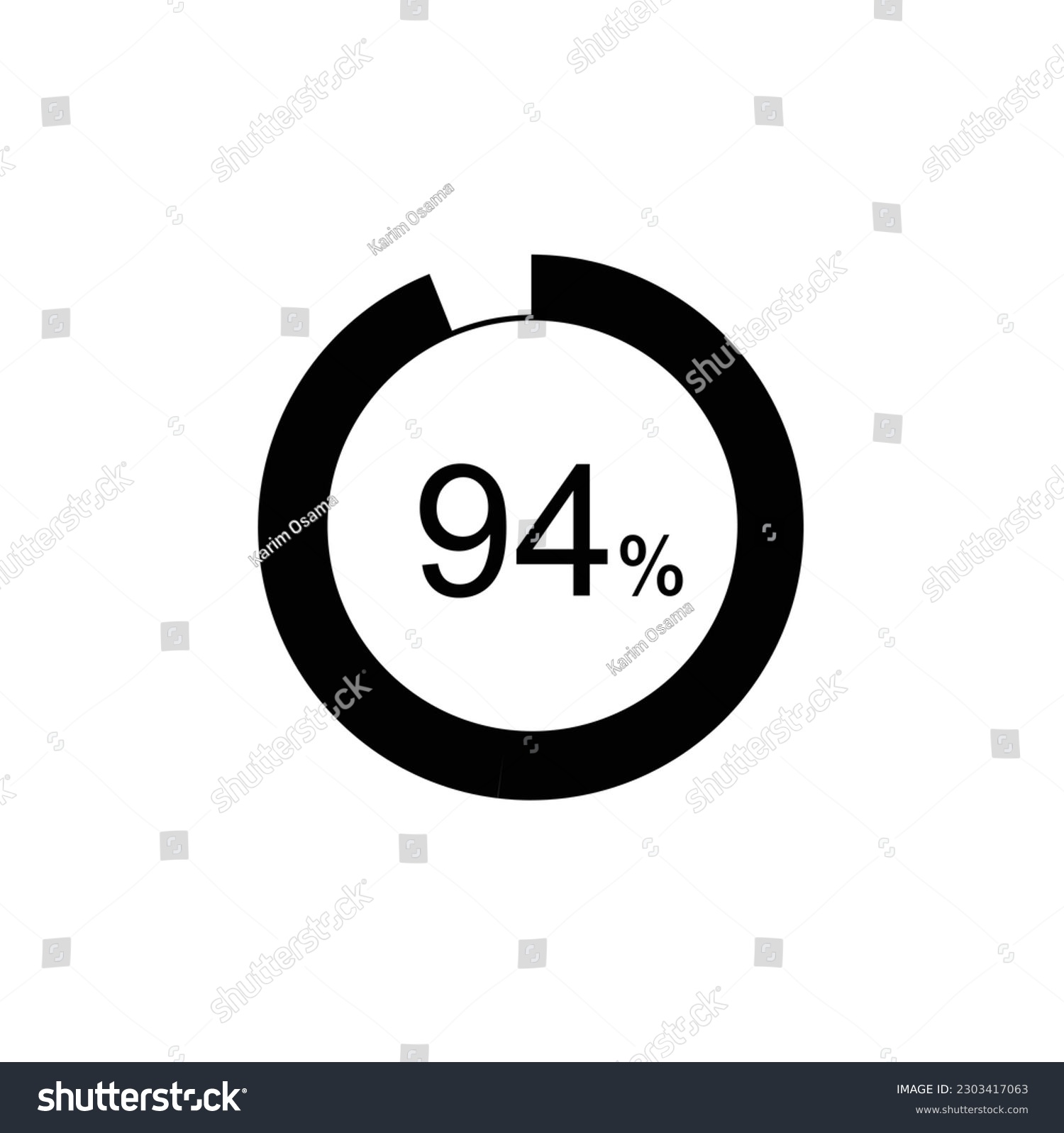SVG of 94% percentage infographic circle icons,94 percents pie chart infographic elements for Illustration, business, web design. svg