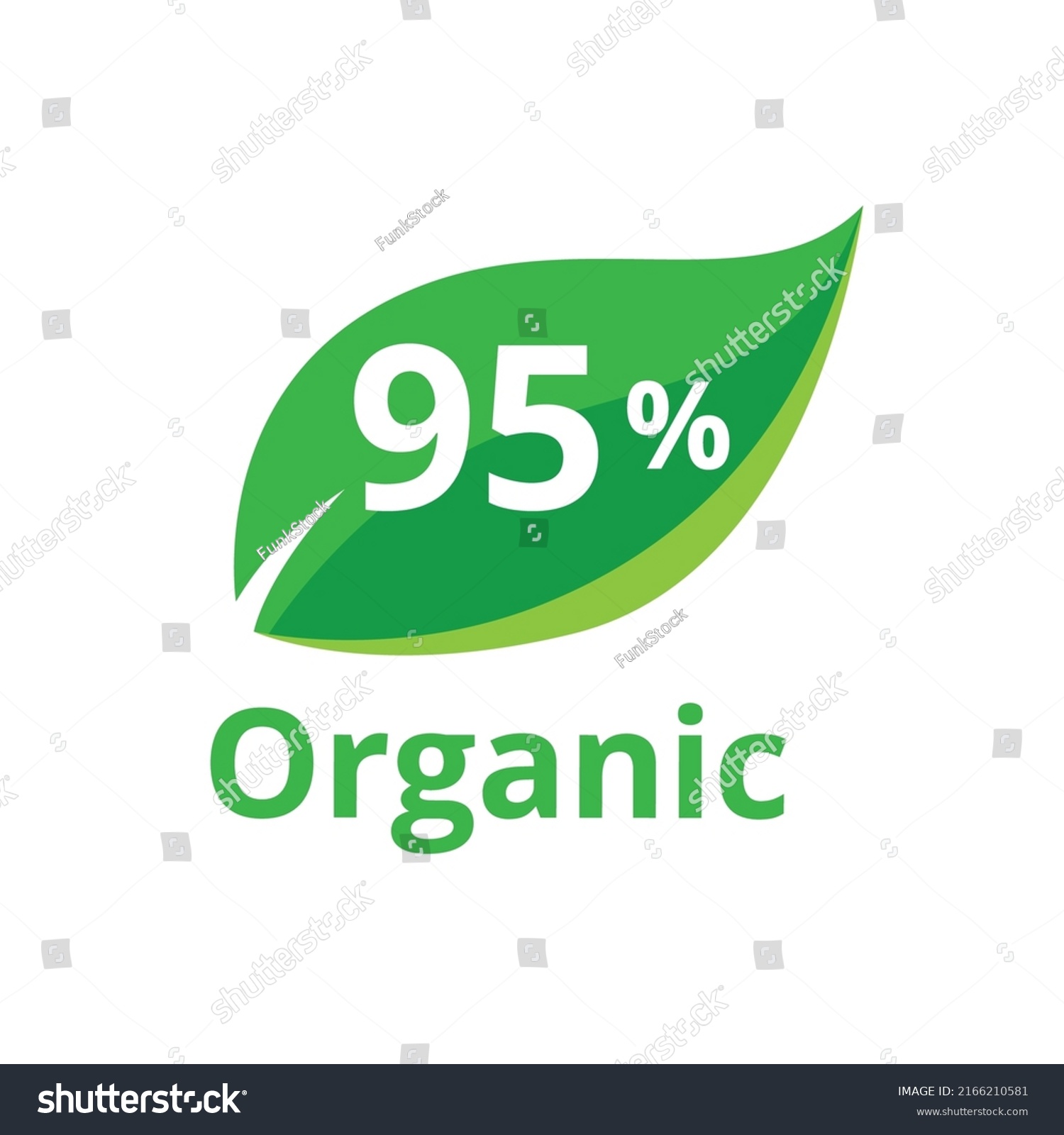 SVG of 95% percentage organic product leaf shape vector art illustration with fantastic graphic svg