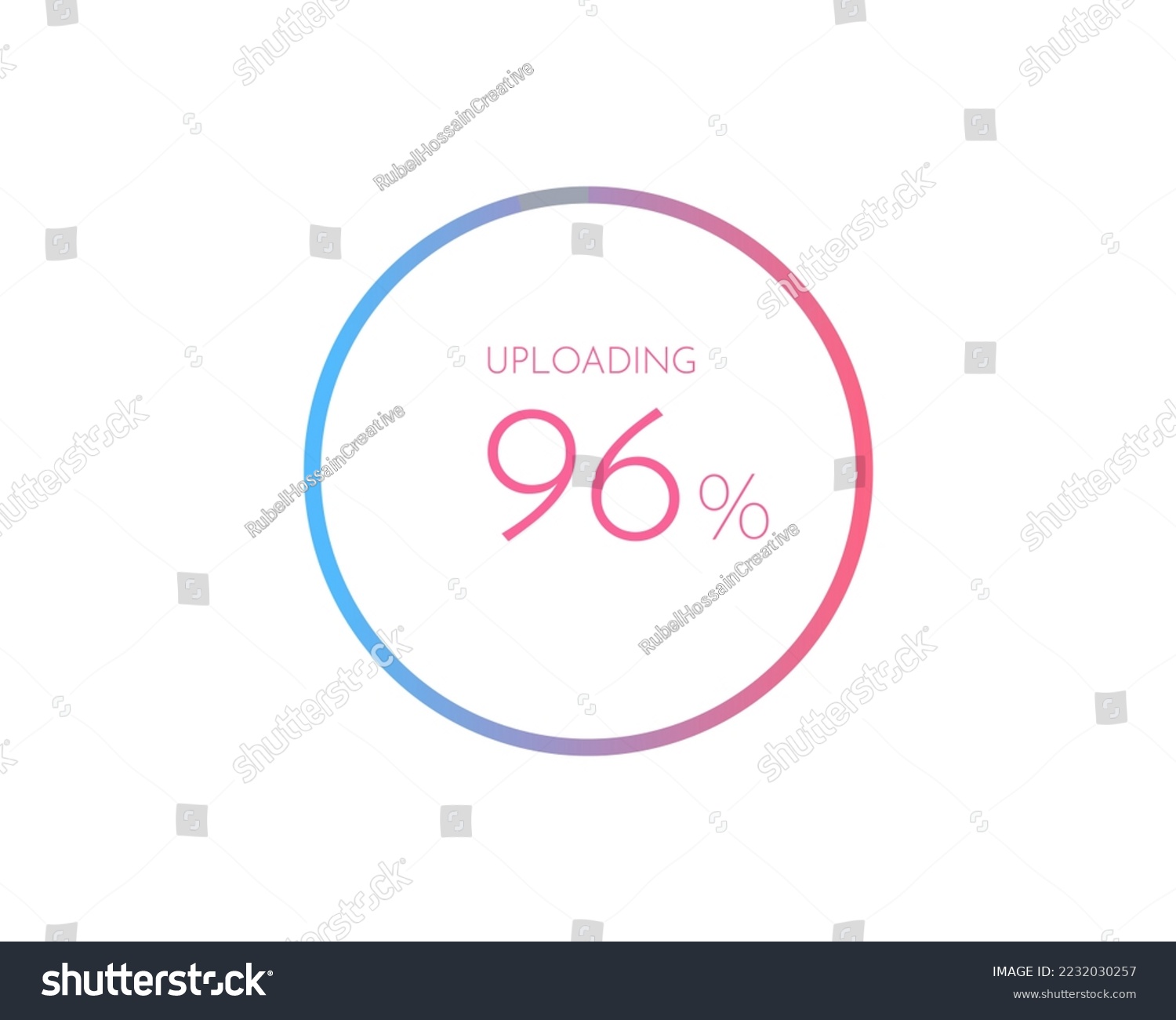 SVG of 96 percentage uploading, pie chart for Your documents, reports, 96% circle percentage diagrams for infographics svg