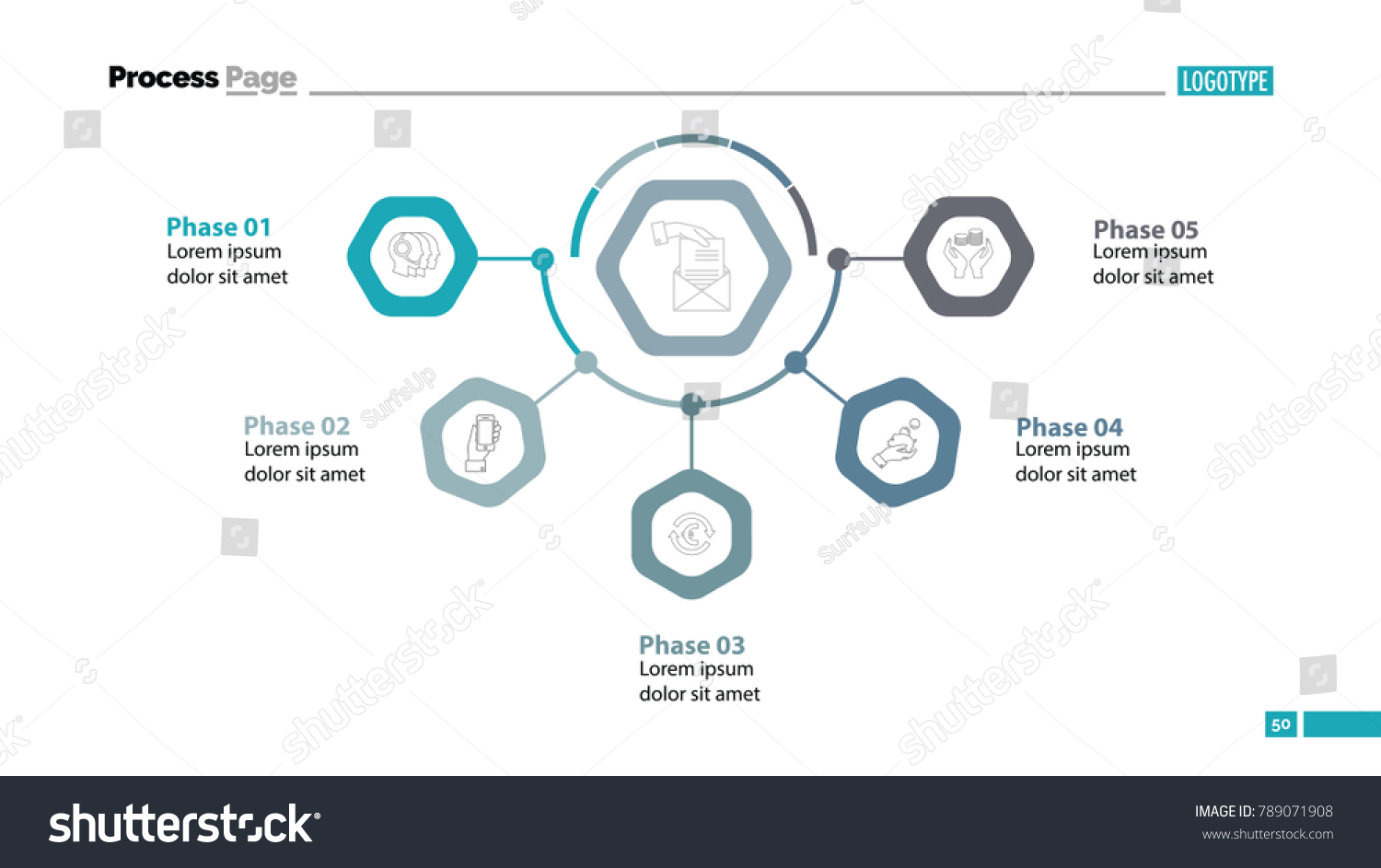 Phases Business Process Slide Template Stock Vector (Royalty Free ...