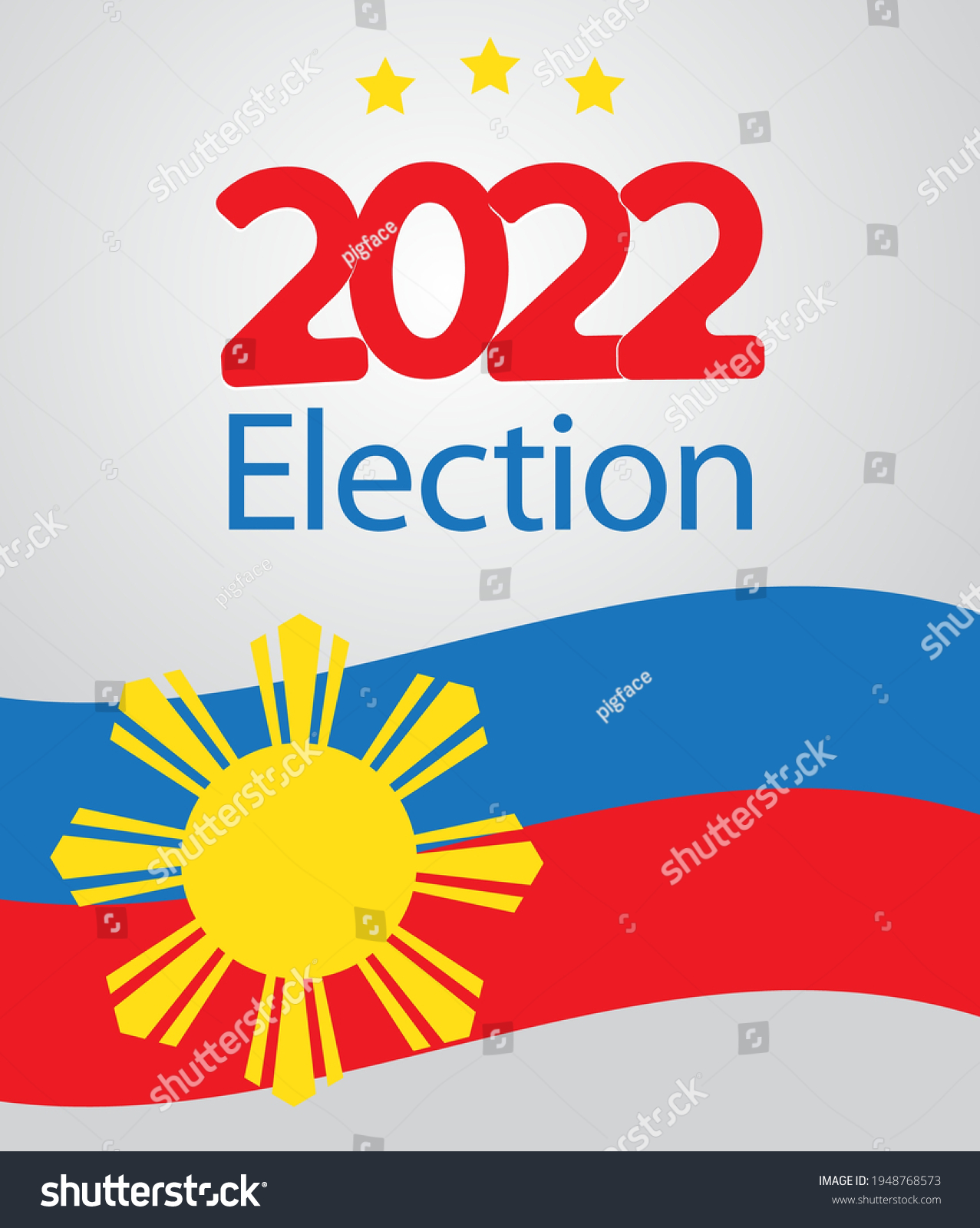 2022 Philippine National Election Vector Artwork Stock Vector (Royalty