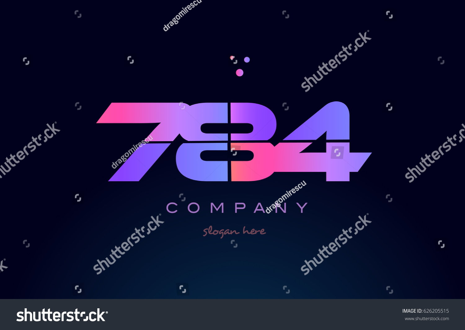 SVG of 784 pink blue purple number digit numeral dots creative company logo vector icon design template svg