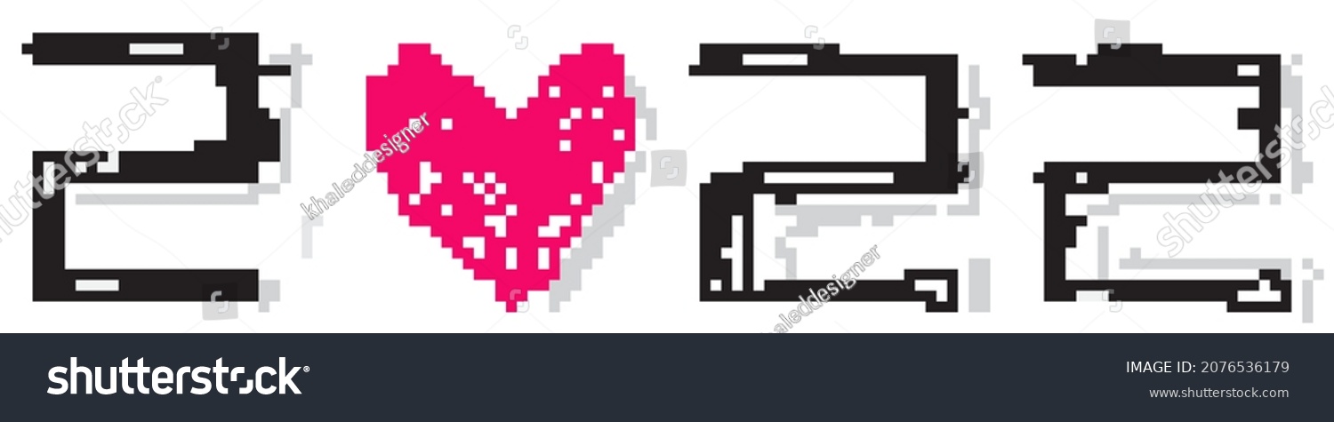 2022 Pixel Art Heart Vector Illustration Vetor Stock Livre De Direitos 2076536179 Shutterstock 4857