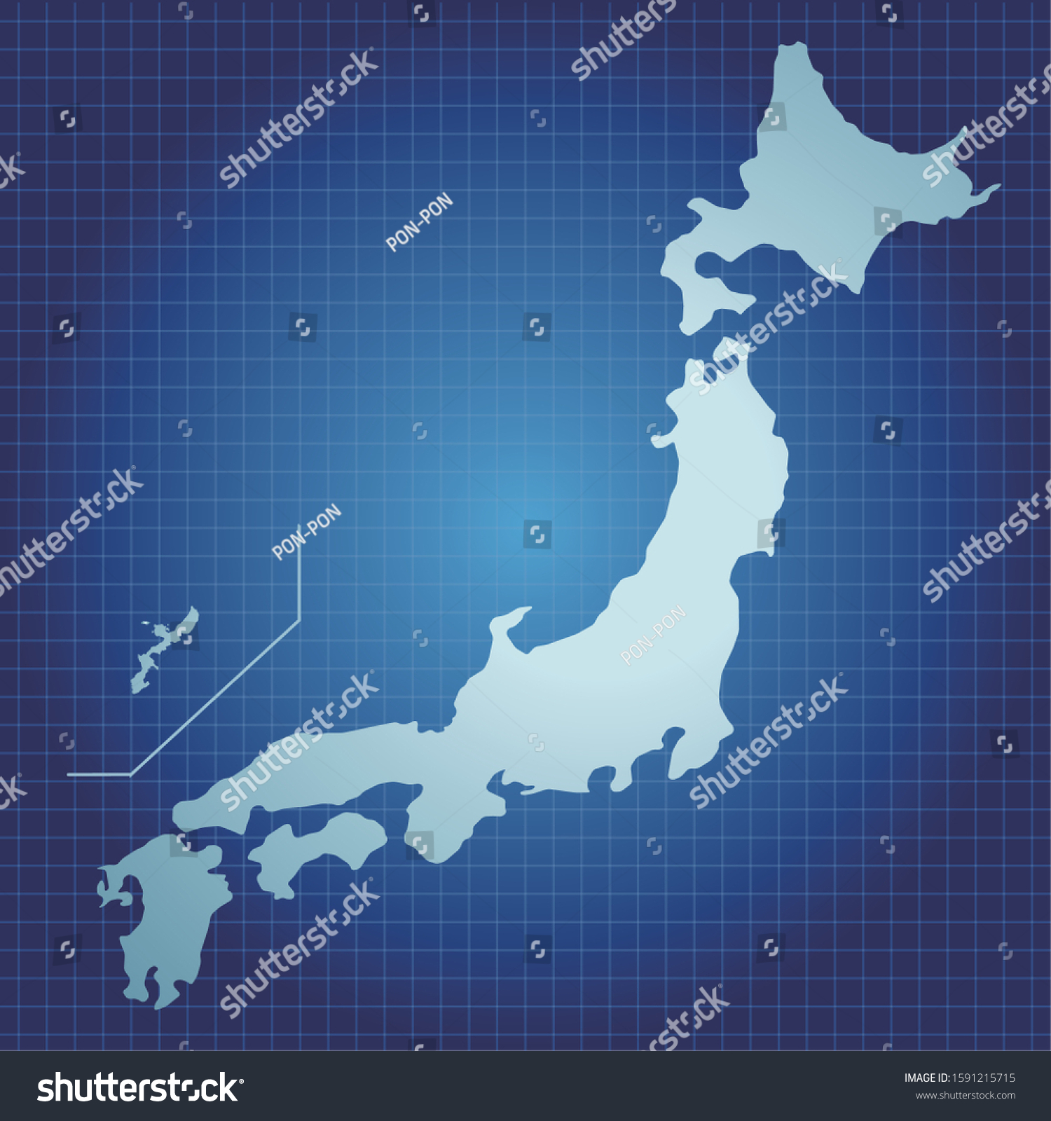 Precise Japan Map Japanese Archipelago Illustration Stock Vector (Royalty Free) 1591215715