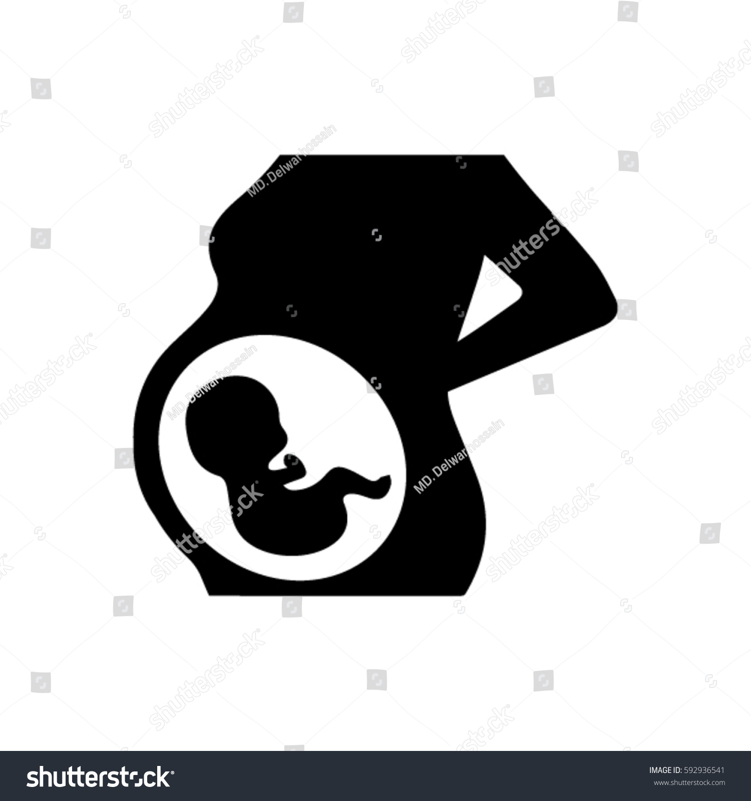 Pregnancy Icon Stock Vector (Royalty Free) 592936541