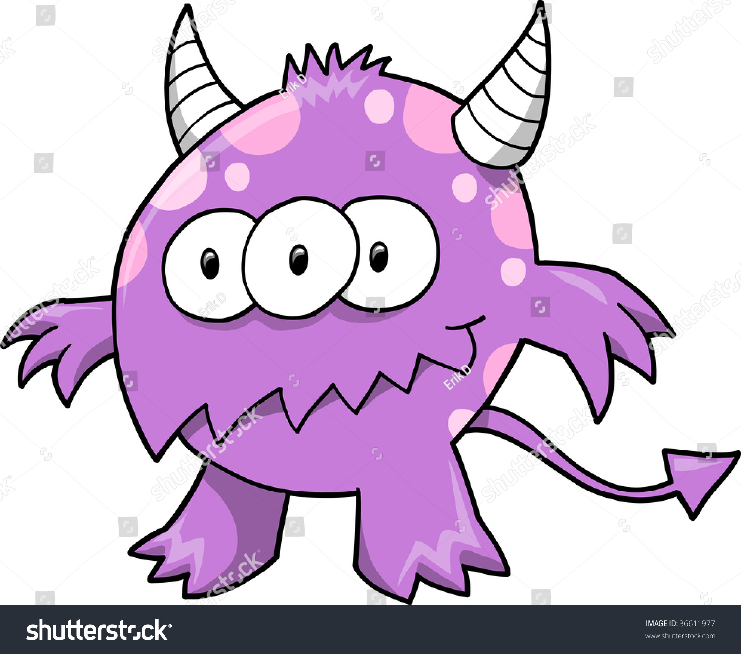 Purple Monster Vector Illustration - 36611977 : Shutterstock