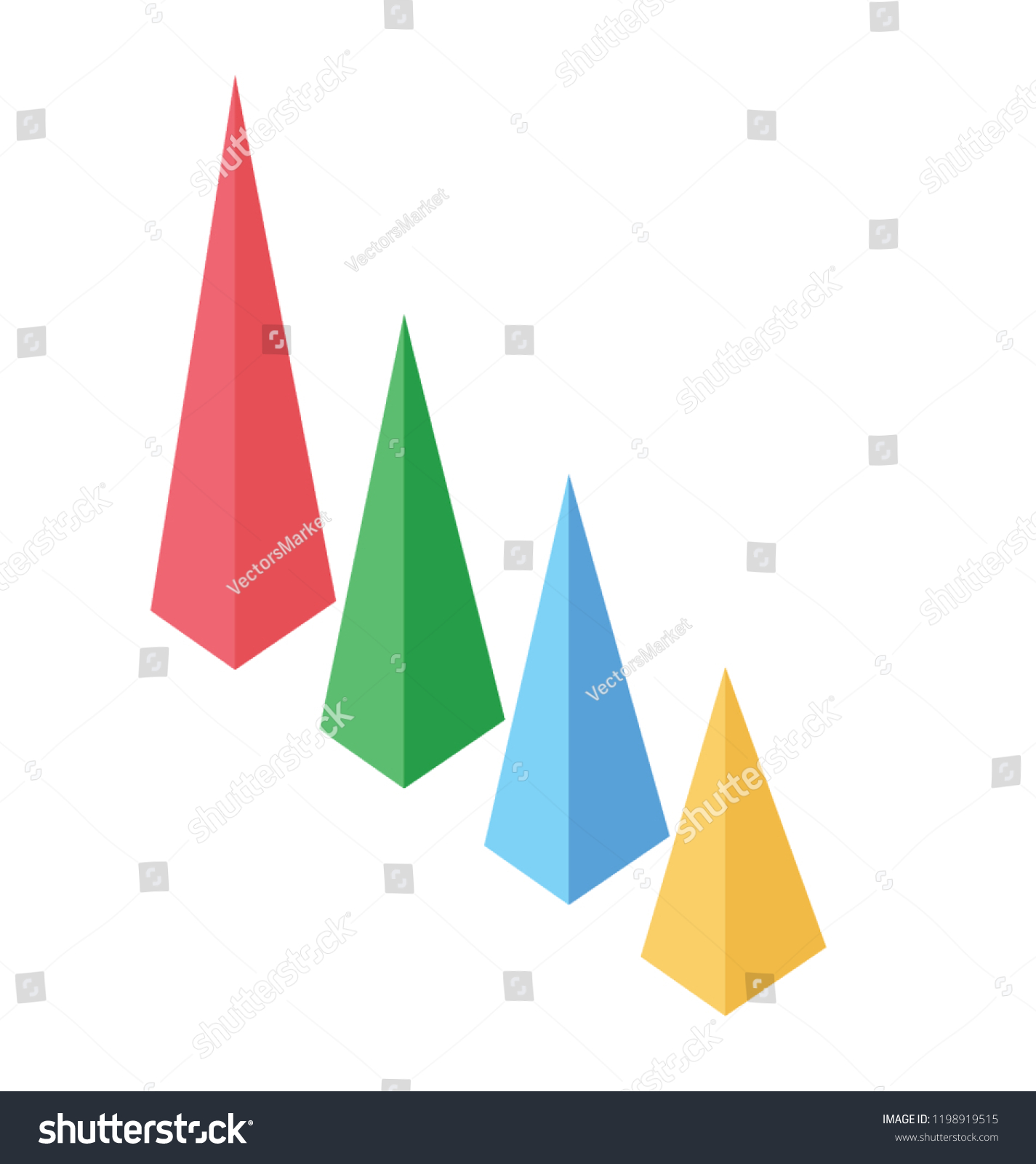 Pyramid Chart Having Triangles Different Shapes Stock Vector (Royalty ...