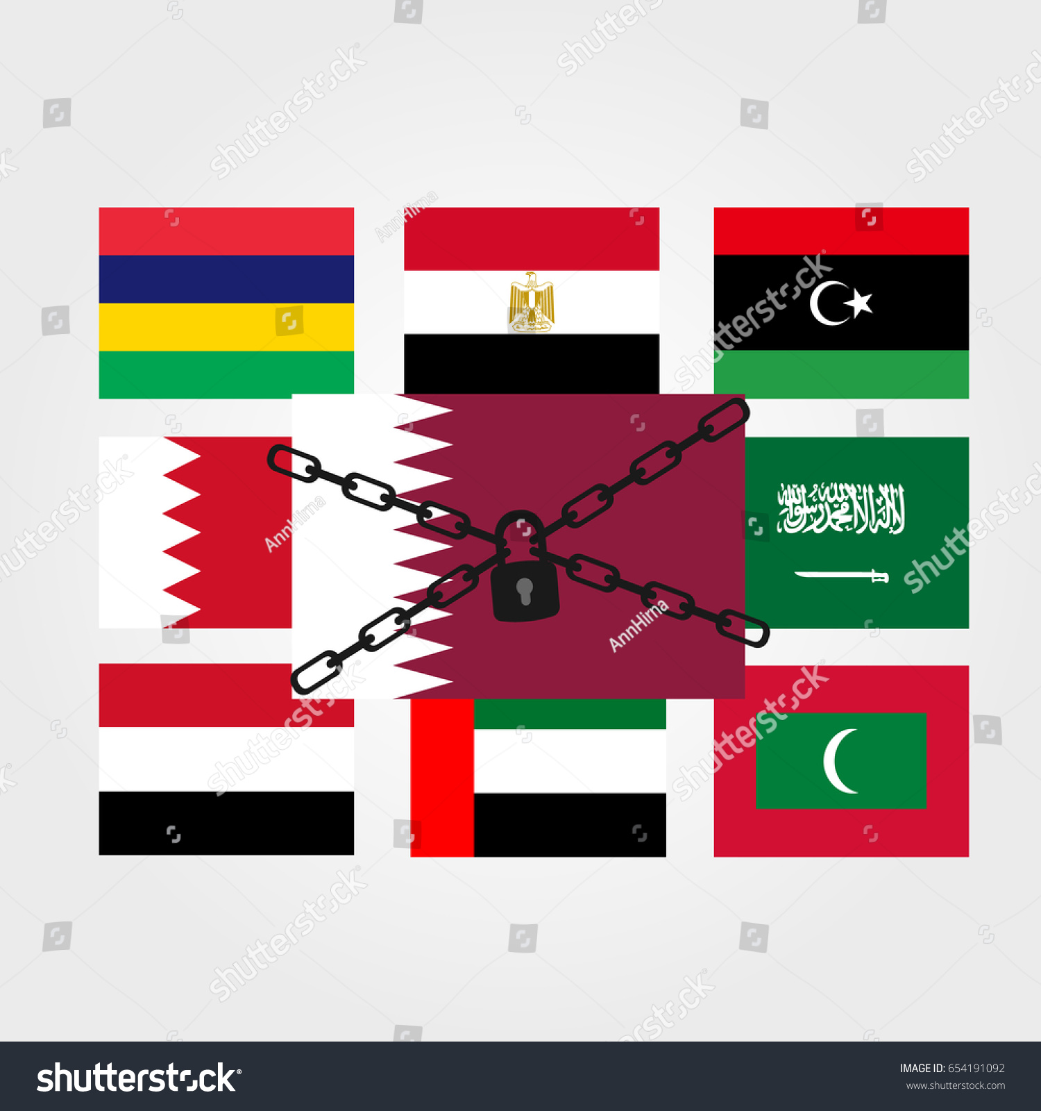 2017 Qatar Diplomatic Crisis Break Diplomatic Stock Vector (Royalty ...