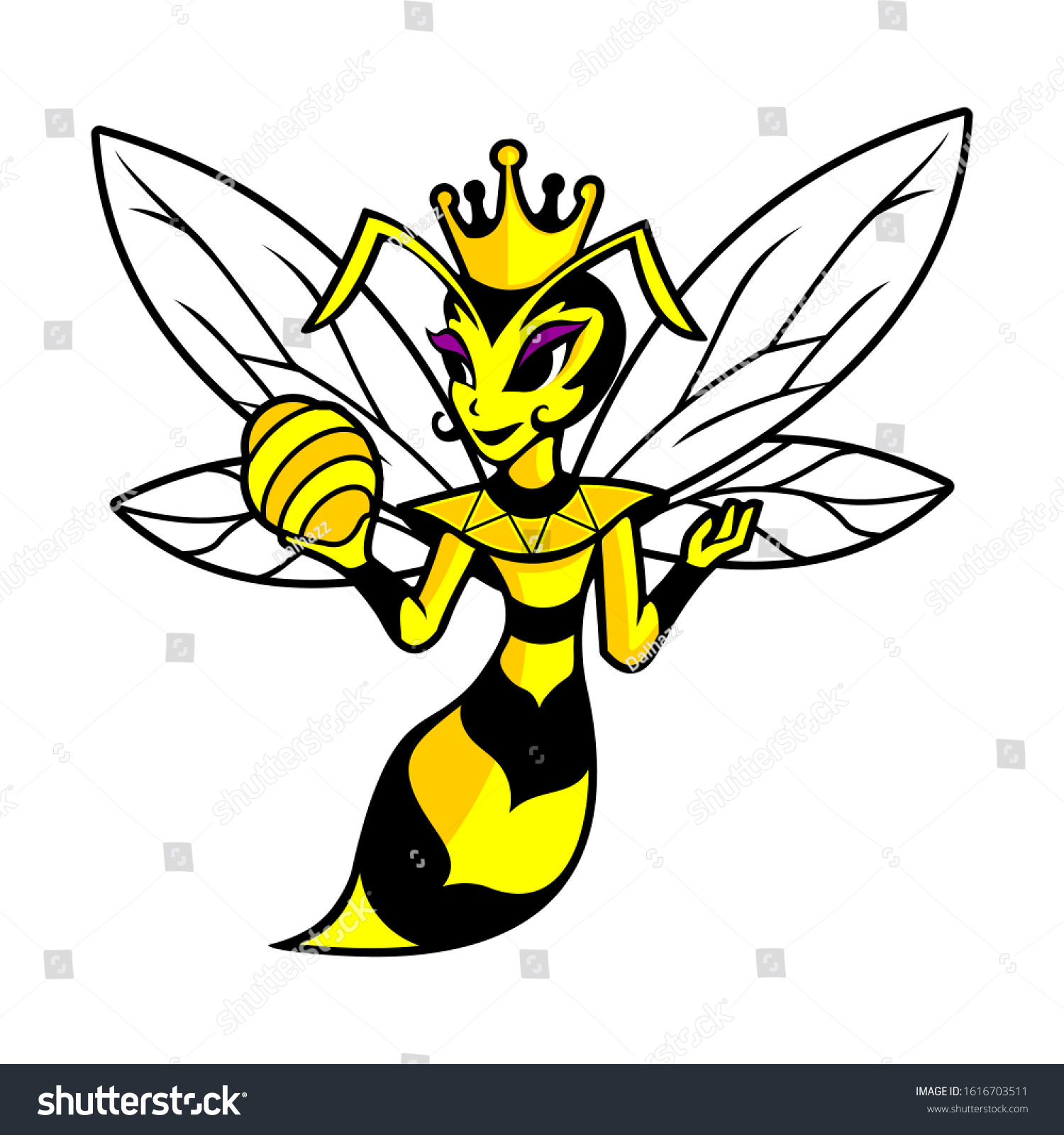 Queen Bee Cartoon Crown Stock Vector (Royalty Free) 1616703511 ...