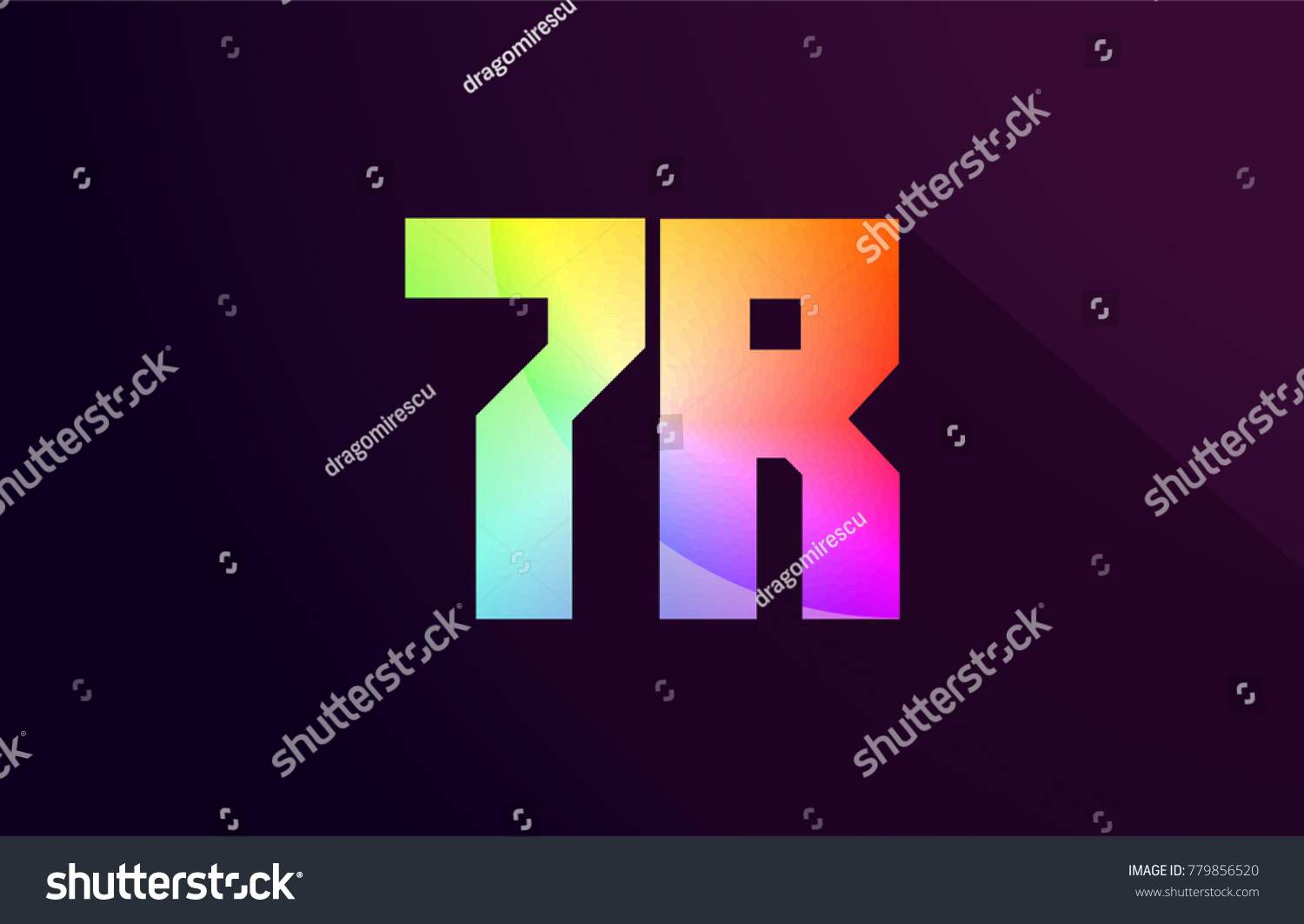 7r 7 R Letter Combination Alphabet Stock Vector (Royalty Free) 779856520