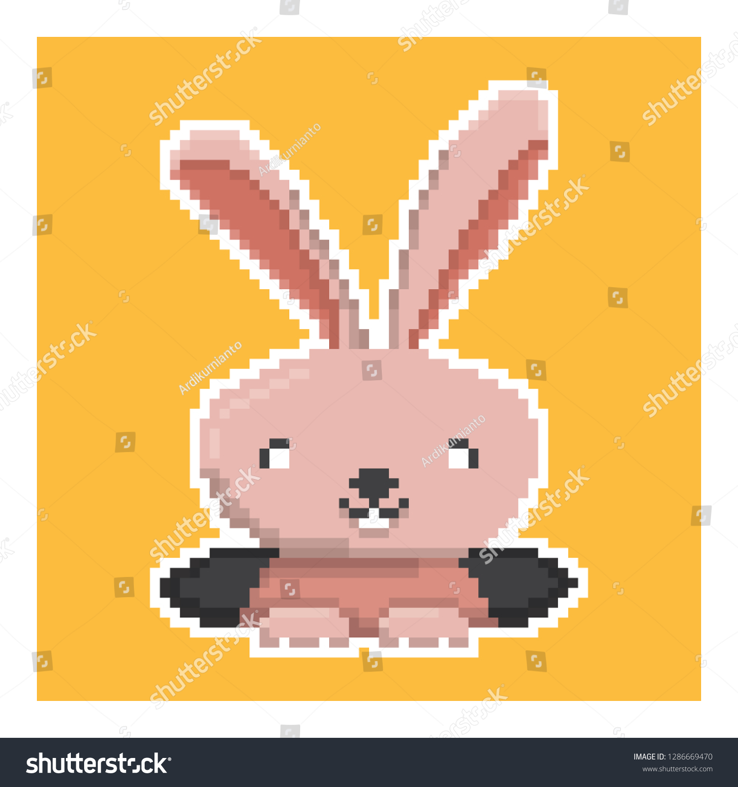 Rabbit Pixel Art Stock Vector (Royalty Free) 1286669470 | Shutterstock