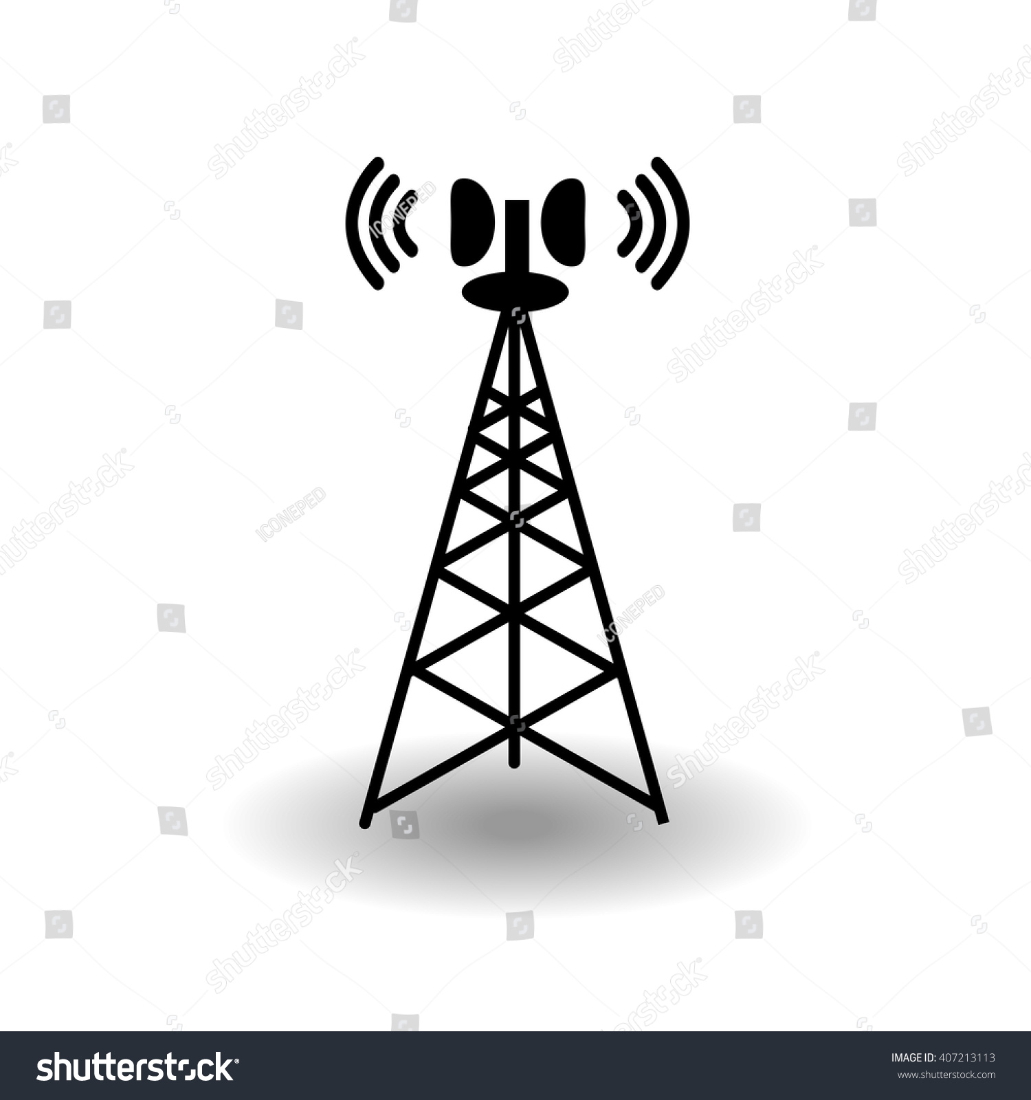 Vector Radio Tower Broadcast Icon Clip Art E22