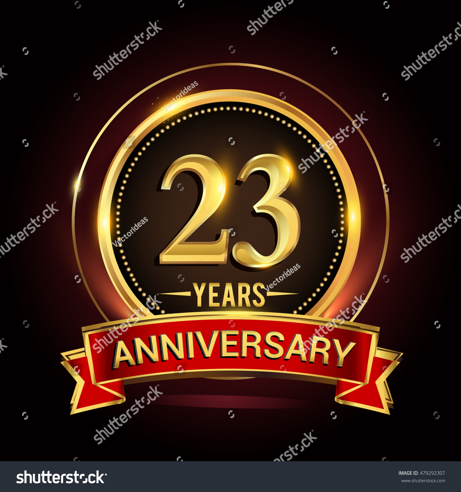 23rd Golden Anniversary Logo Ring Red Stock Vector Royalty Free 479292307 Shutterstock 4050