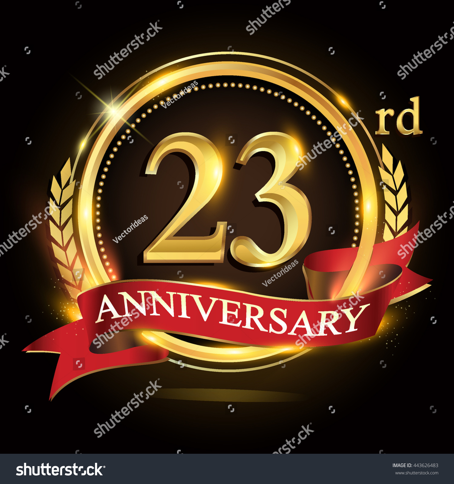 23rd Golden Anniversary Logo Shiny Ring Stock Vector 443626483 Shutterstock 2310