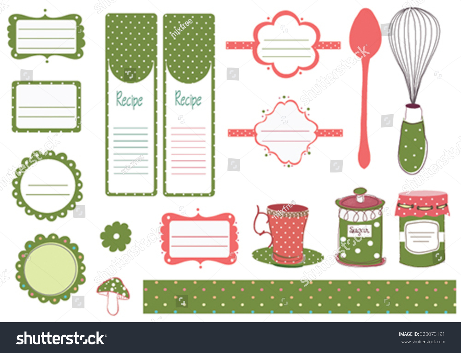 Recipe Vector Card Template Kitchen Design Stock Vector Royalty