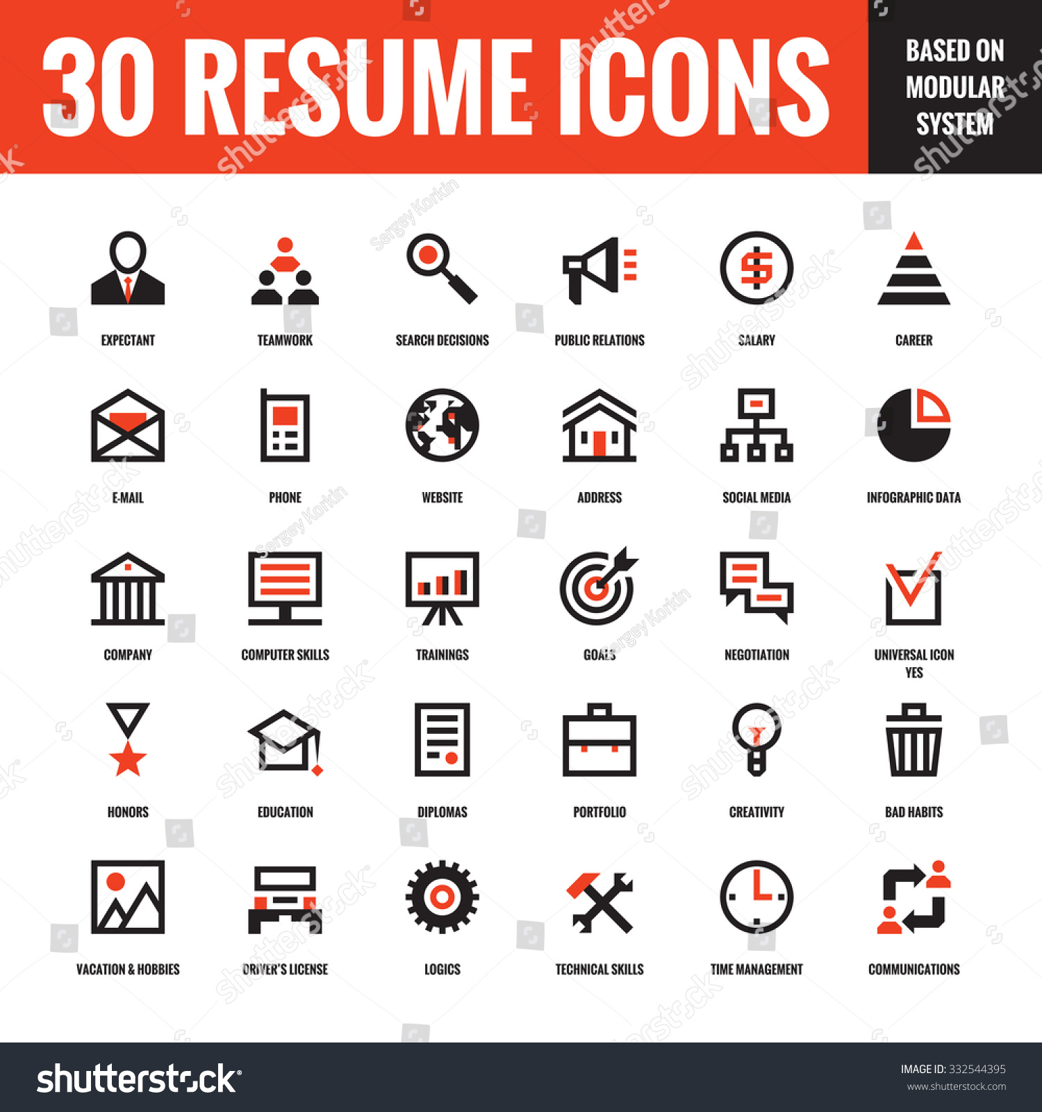 30 resume creative vector icons based stock vector 332544395