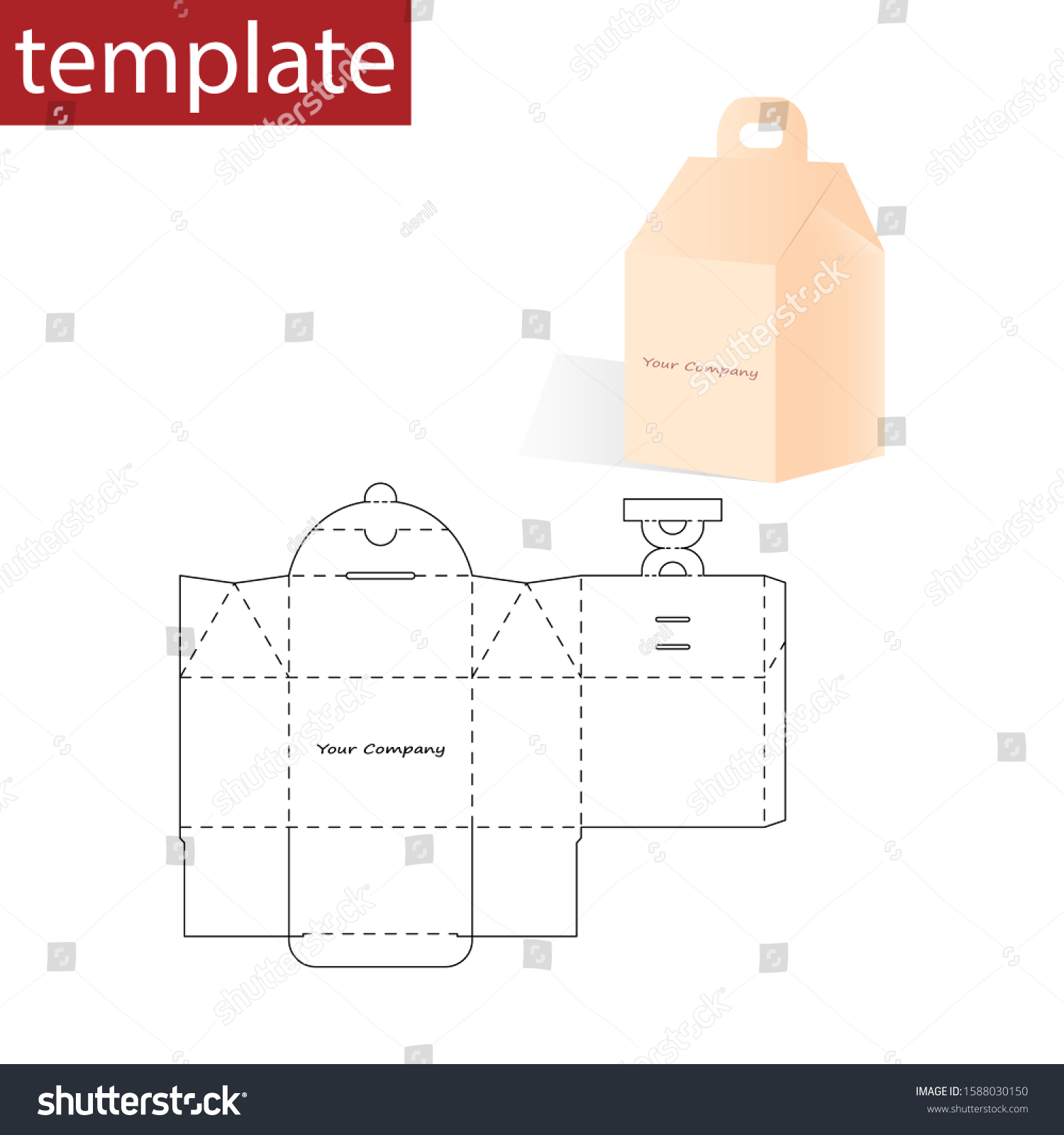 Retail Paper Box Die Cut Template Stock Vector (Royalty Free) 1588030150