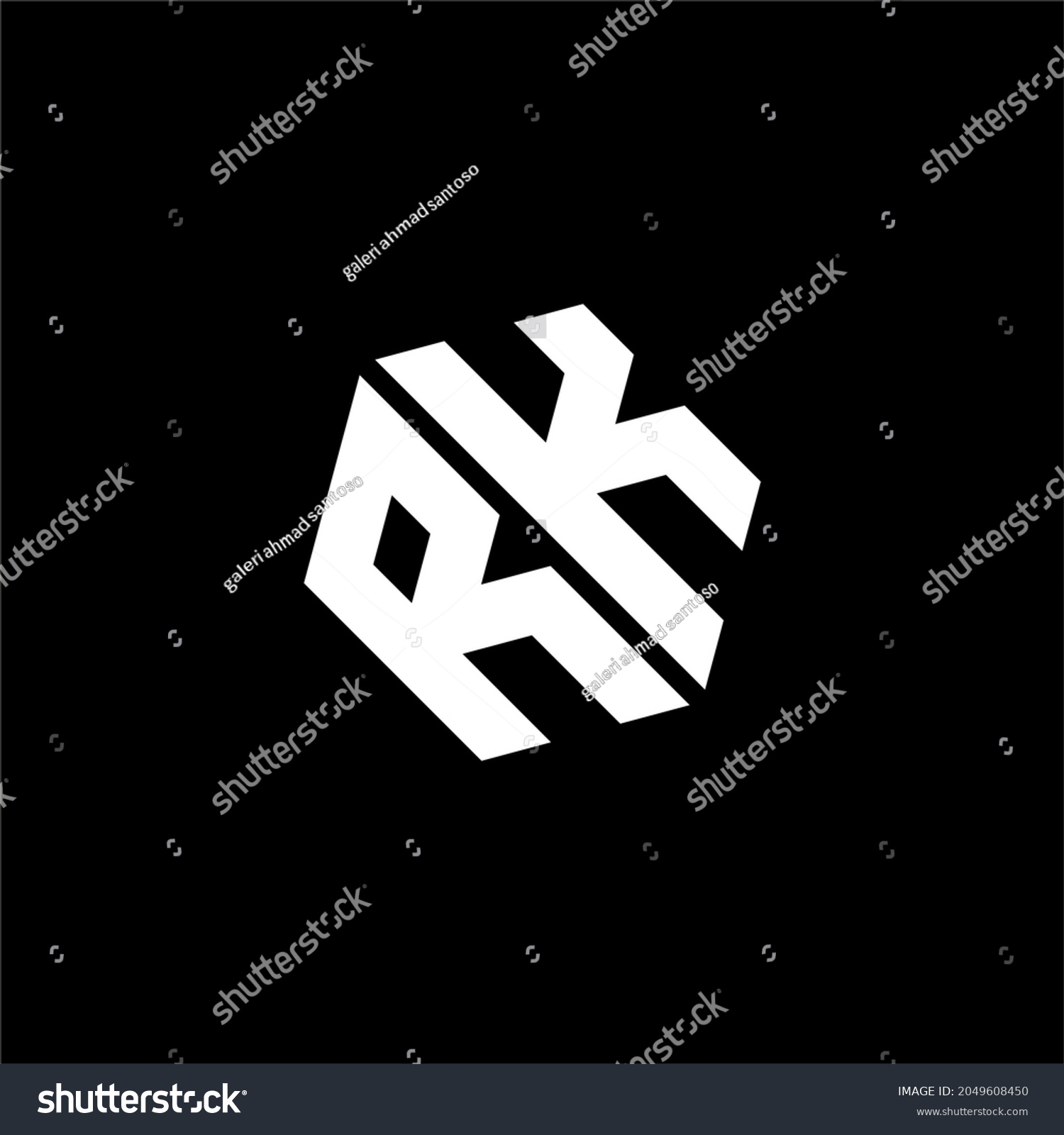 Rk Initial Monogram Logo Black White Stock Vector (Royalty Free ...