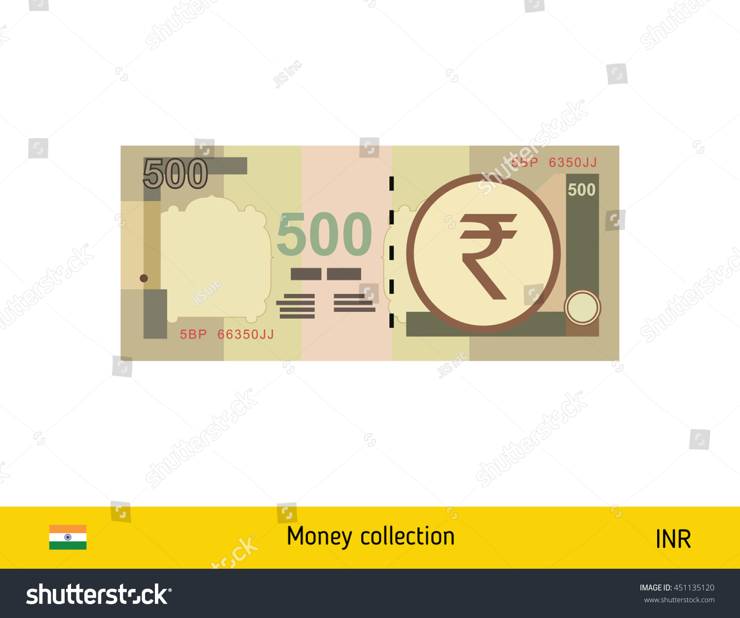 SVG of 500 rupee banknote illustration. svg