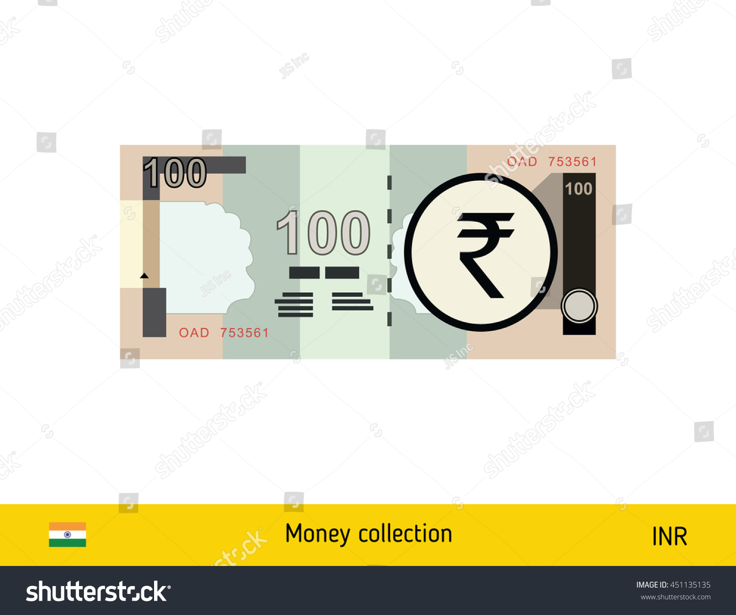 SVG of 100 rupee banknote illustration. svg