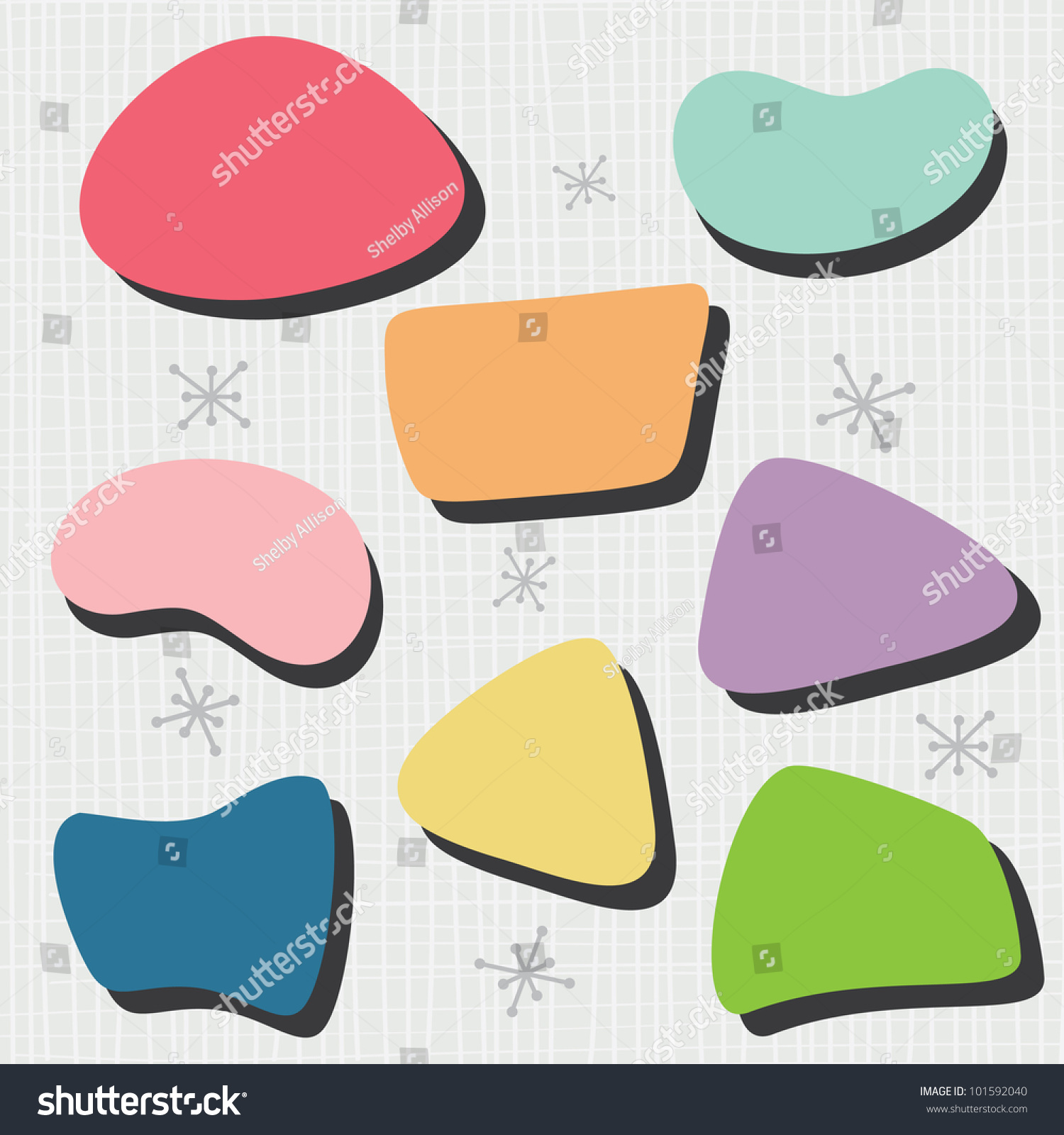 50'S Bubble Shapes Stock Vector 101592040 : Shutterstock