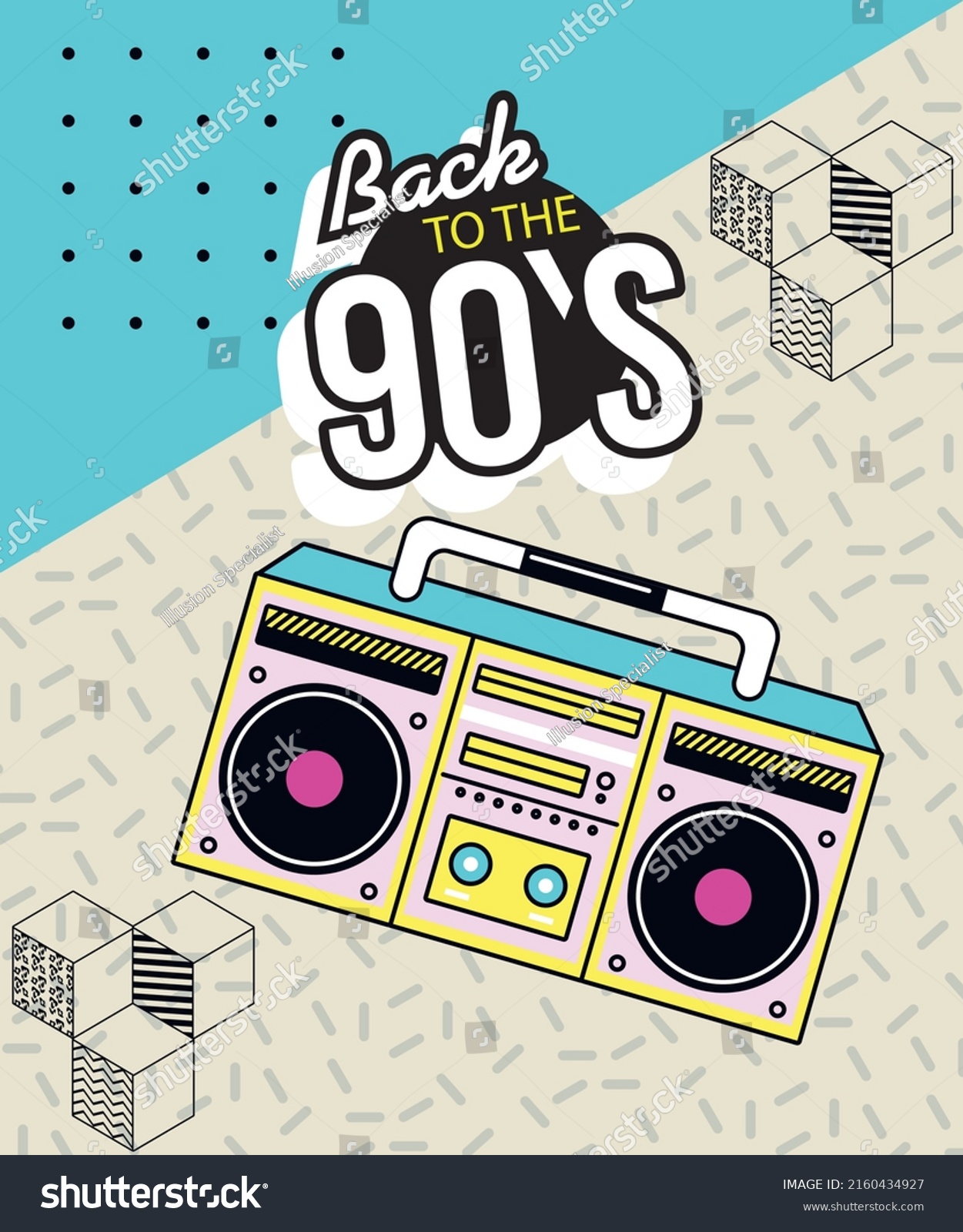 90s Cassette Tape Vector Illustration World Stock Vector (Royalty Free ...