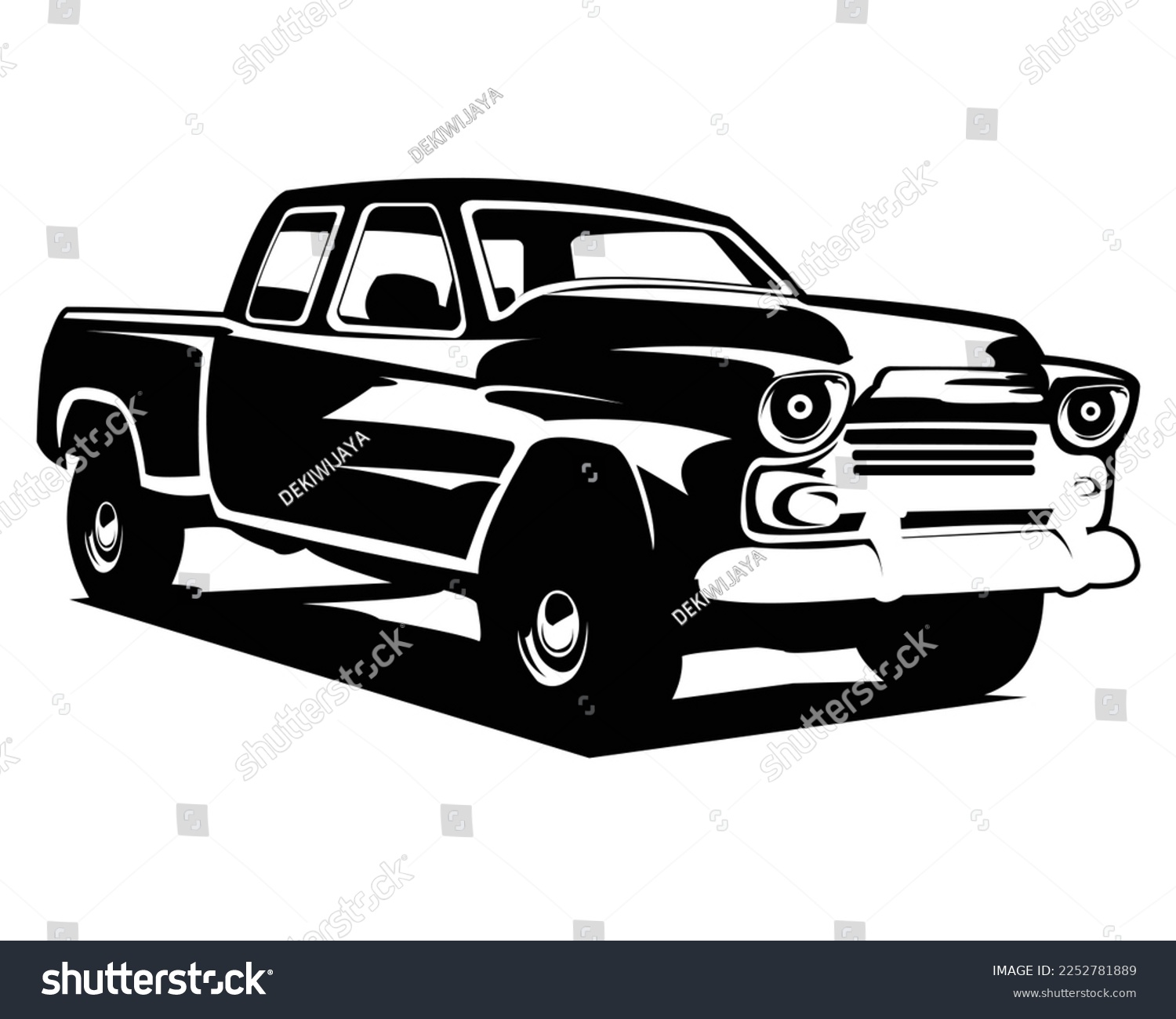 SVG of 1950s chevy truck silhouette. isolated on a white background showing from the side. premium truck design vector. Best for logo, badge, emblem, icon, sticker design. available in eps 10. svg