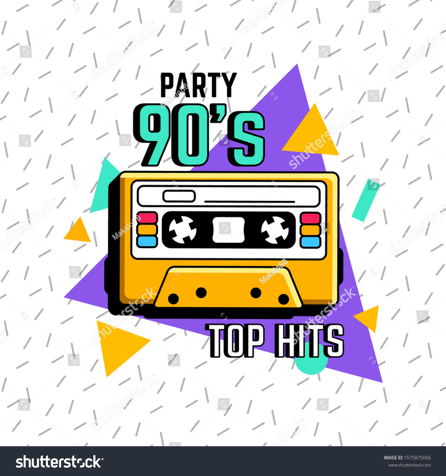 90s Music Vector Illustration Emblems Old Stock Vector (Royalty Free ...