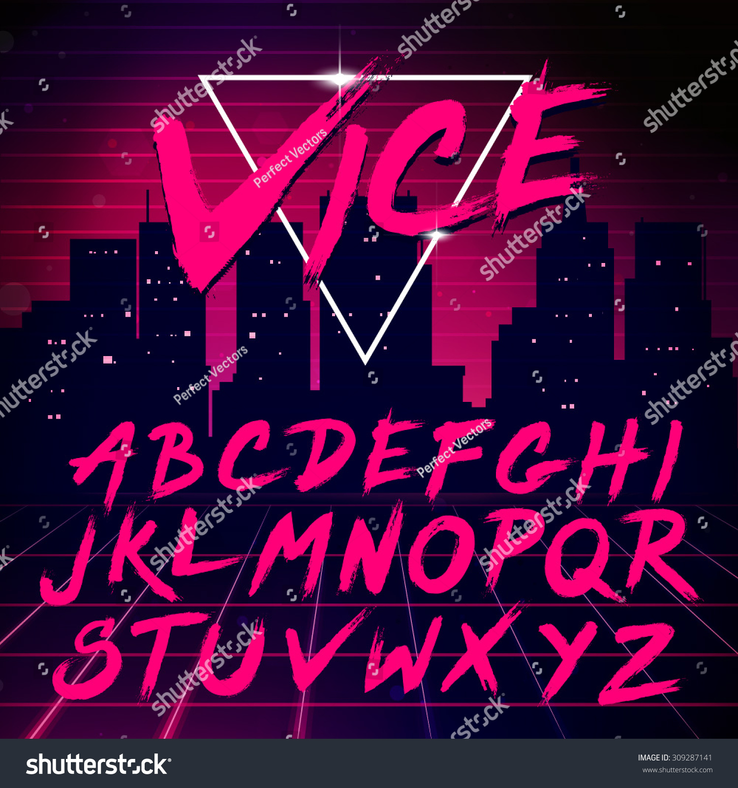 font 80s handwriting 80s Futurism Font Retro Style Vector Stock Vector