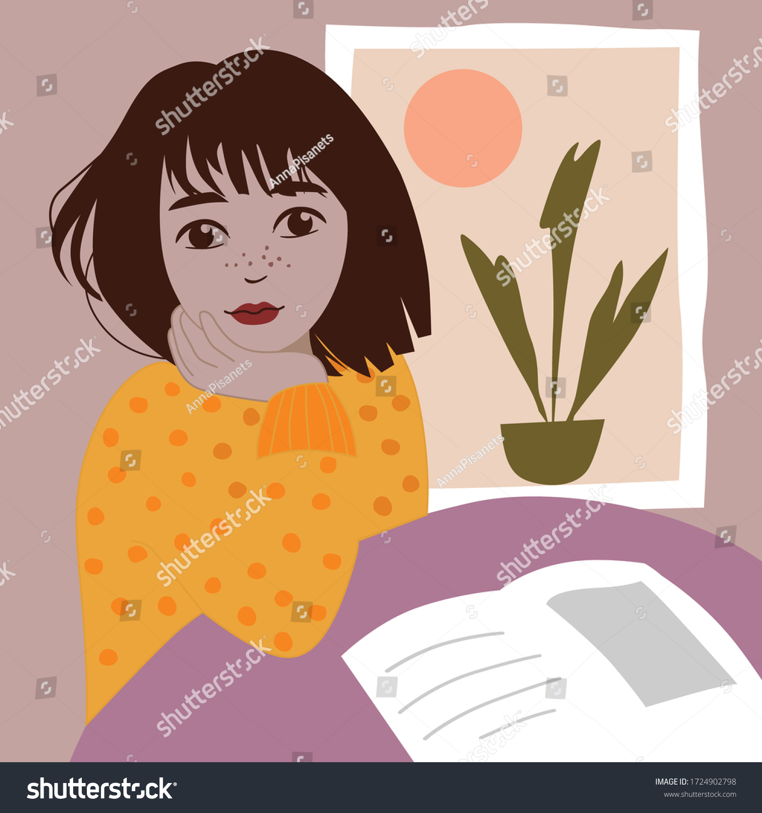 sad girl reading book images