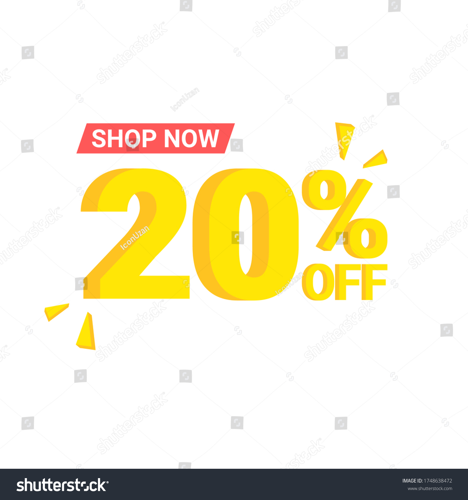 20 Sale Discount Label Vector Illustration Stock Vector (Royalty Free ...