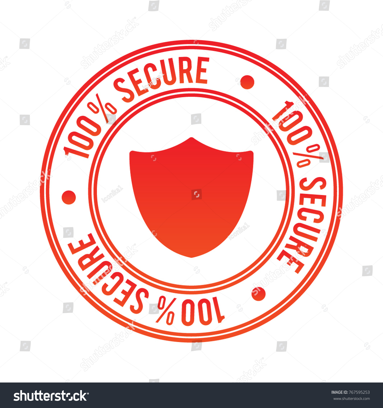 100 Secure Vector Badge Stock Vector (Royalty Free) 767595253 ...