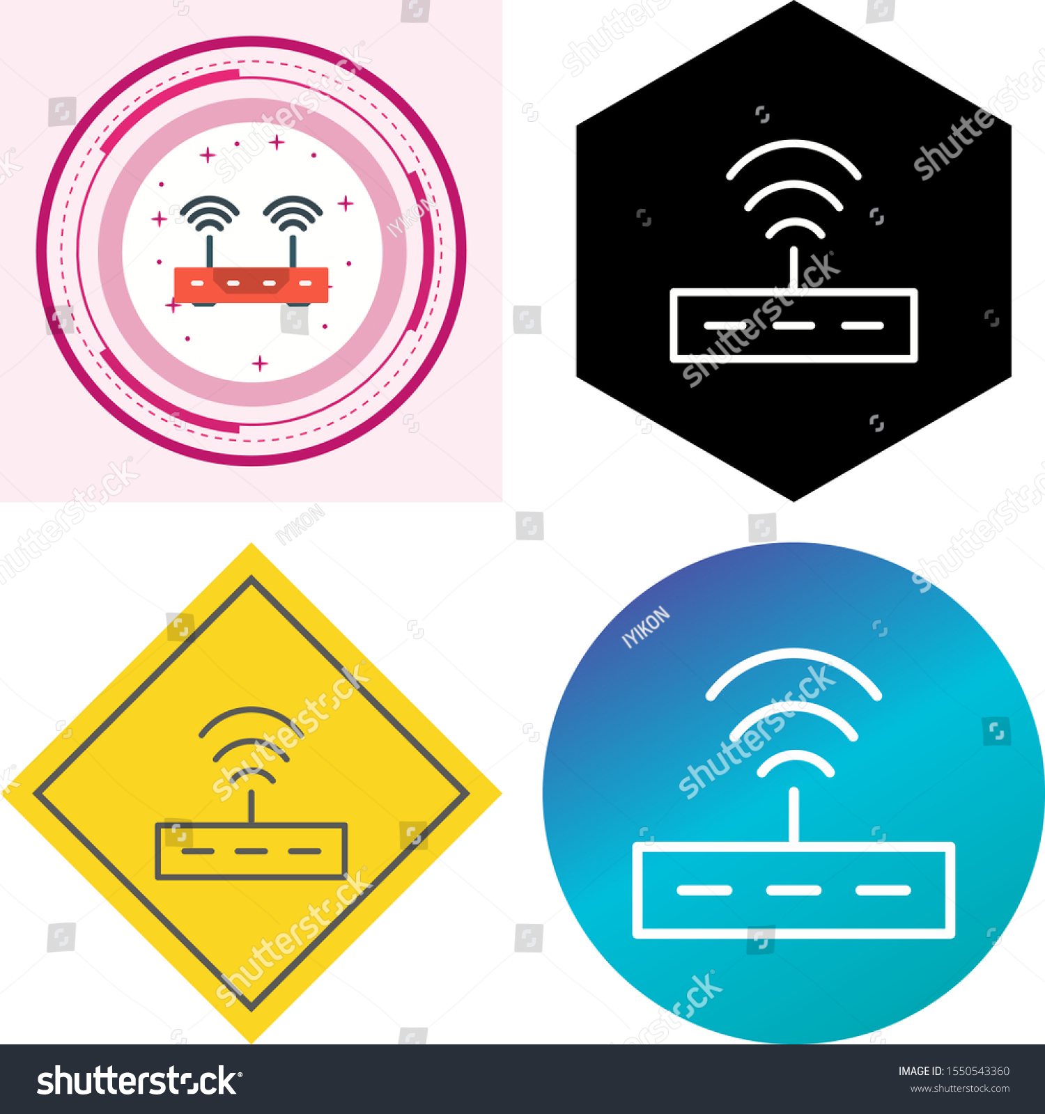 4 Set Internet Signals Icons Isolated Stock Vector (Royalty Free ...