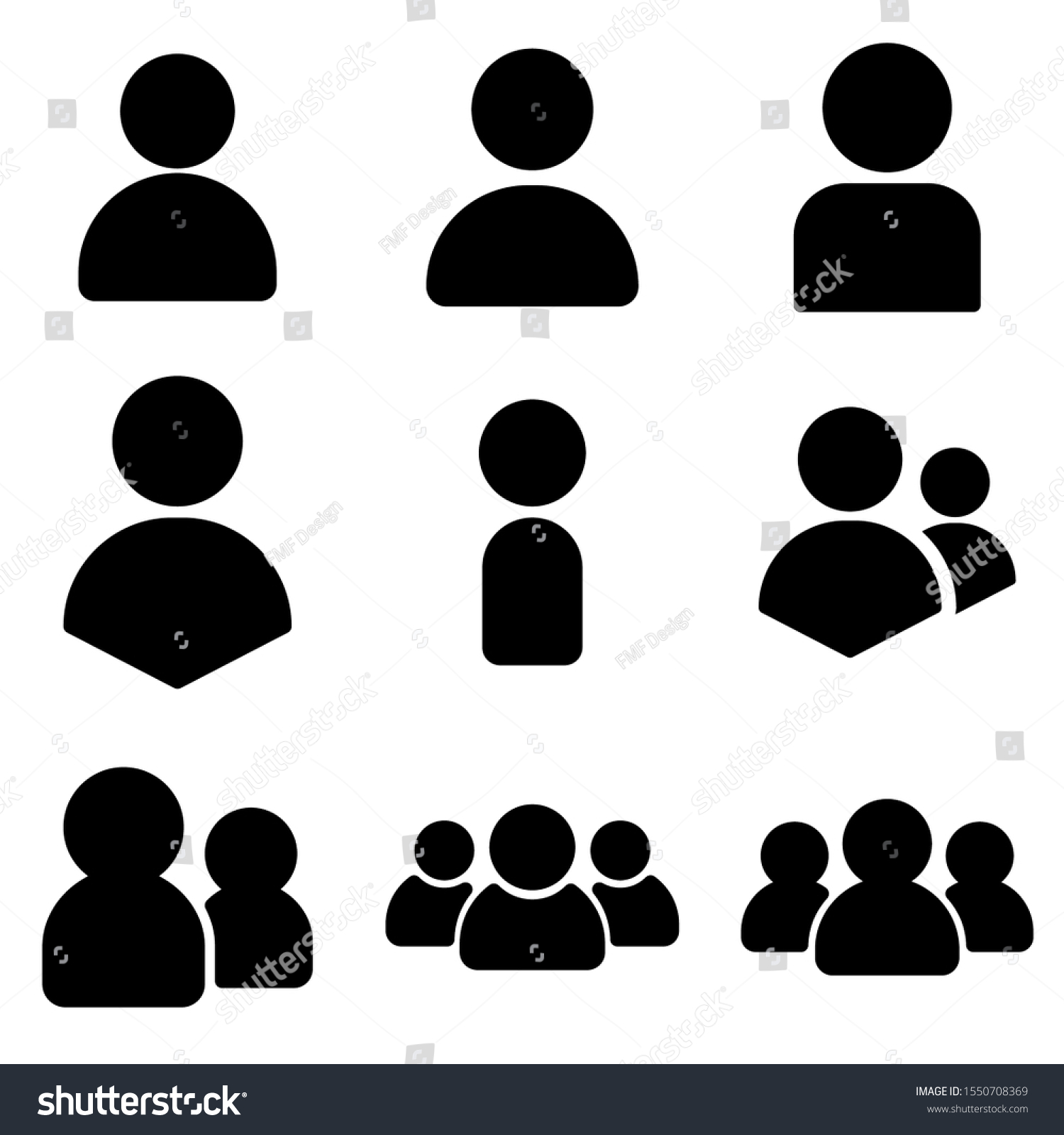 Set User Icon Symbol Business People Stock Vector (Royalty Free ...