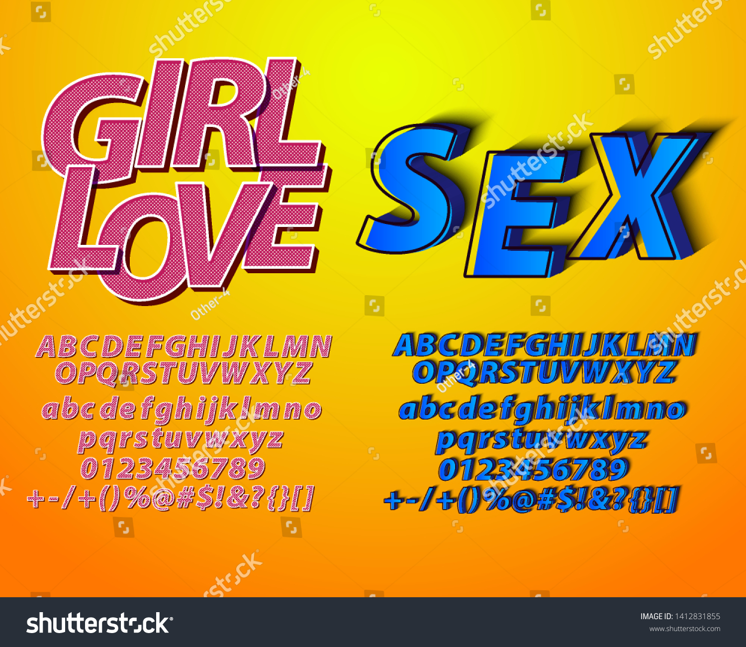 Sex Modern Futuristic Font Cool Effect Stock Vector Royalty Free