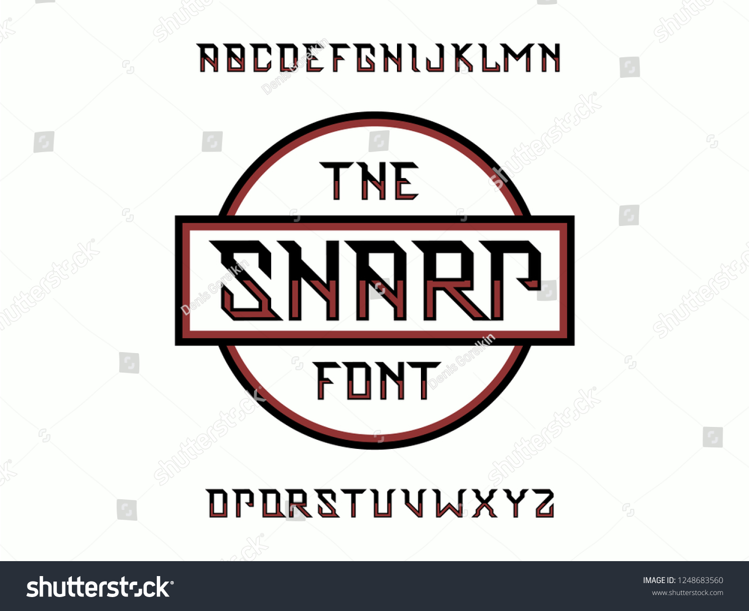 Sharp Font Vector Alphabet Letters Typeface: เวกเตอร์สต็อก (ปลอดค่า ...