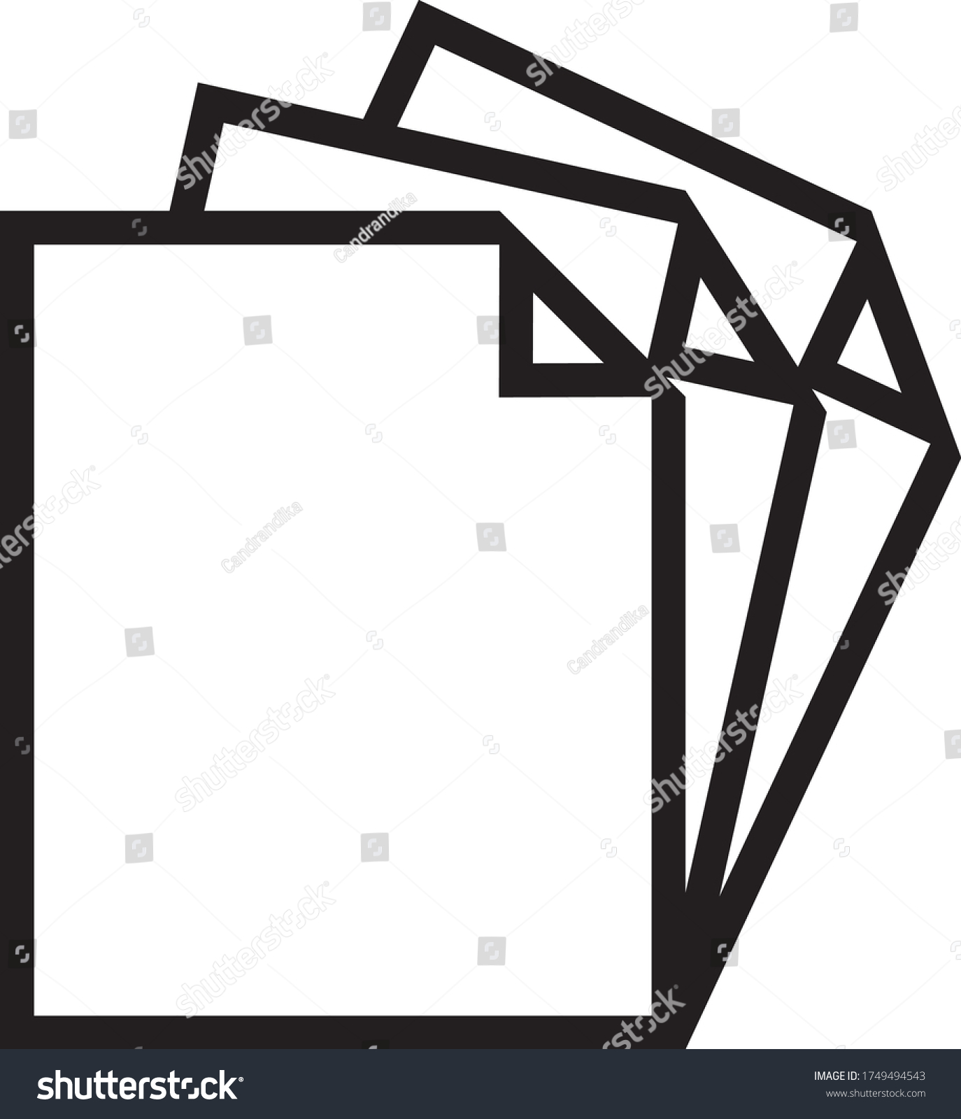 3 Sheets Paper Icon White Background Stock Vector (Royalty Free) 1749494543