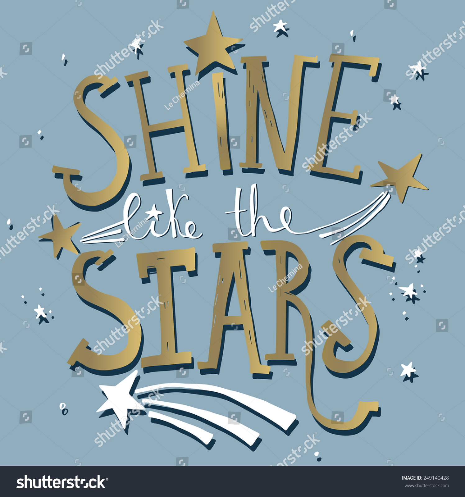 Shine Like Stars Hand Lettering Quote Stock Vector 249140428 - Shutterstock