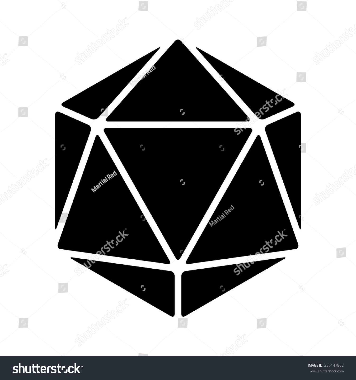 SVG of 20 sided / 20d dice flat vector icon for apps and websites svg