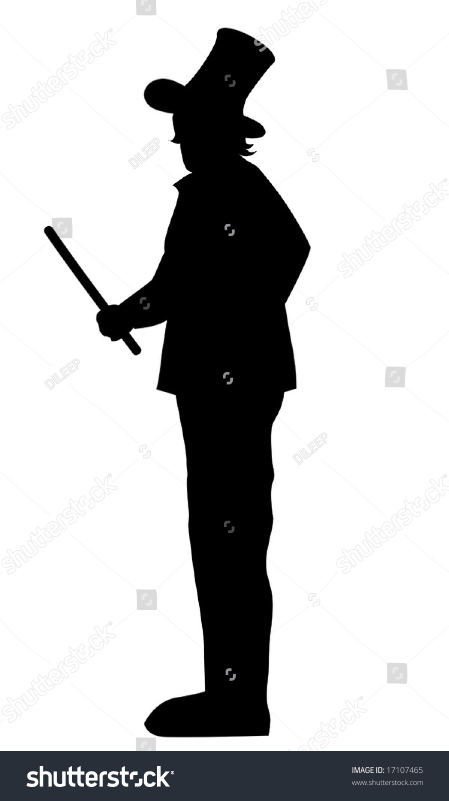 Silhouette Of A Magician Standing Stock Vector 17107465 : Shutterstock