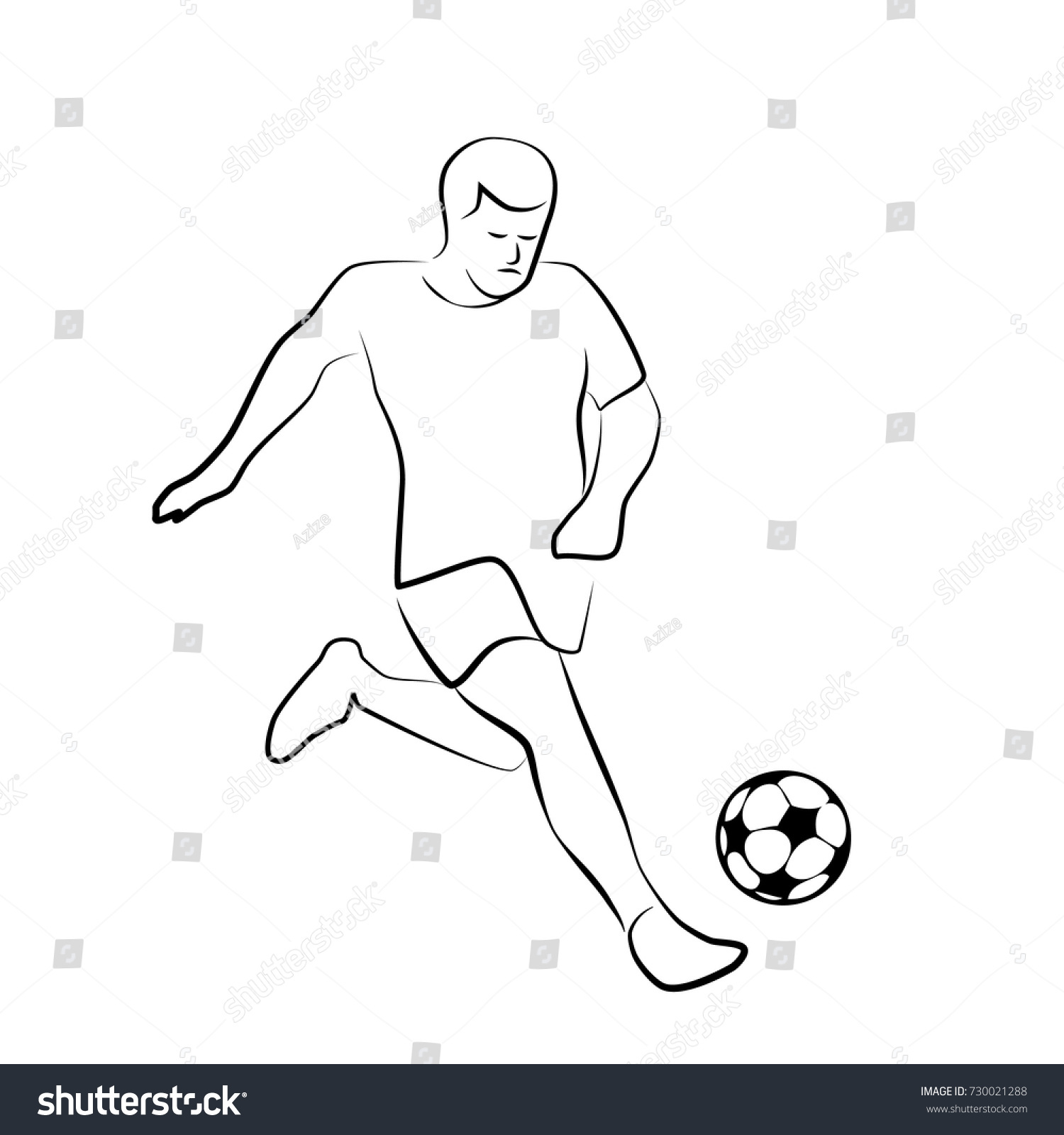 Silhouette Soccer Player Stock Vector (Royalty Free) 730021288 ...