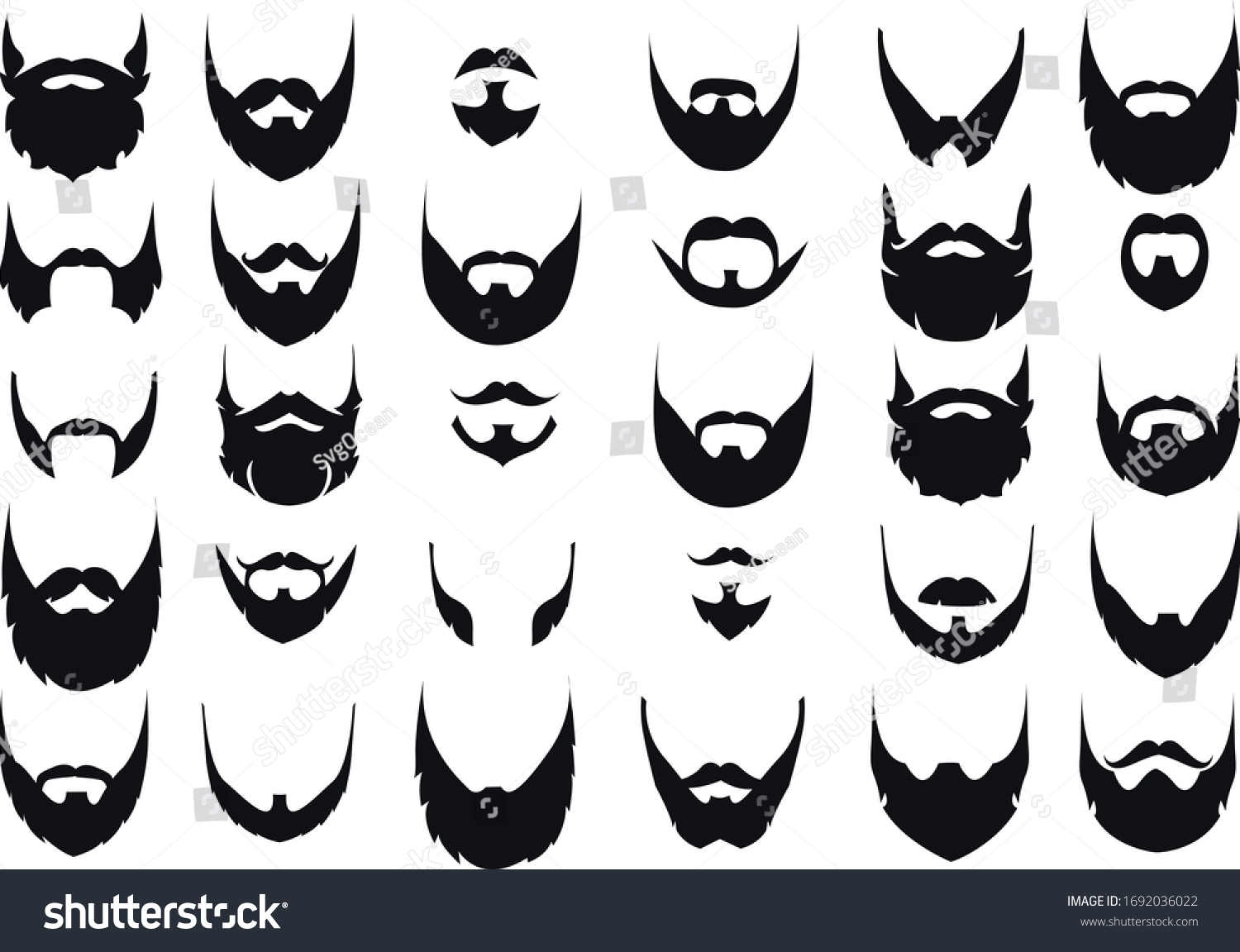 Silhouettes Different Types Beards Stock Vector Royalty Free 1692036022