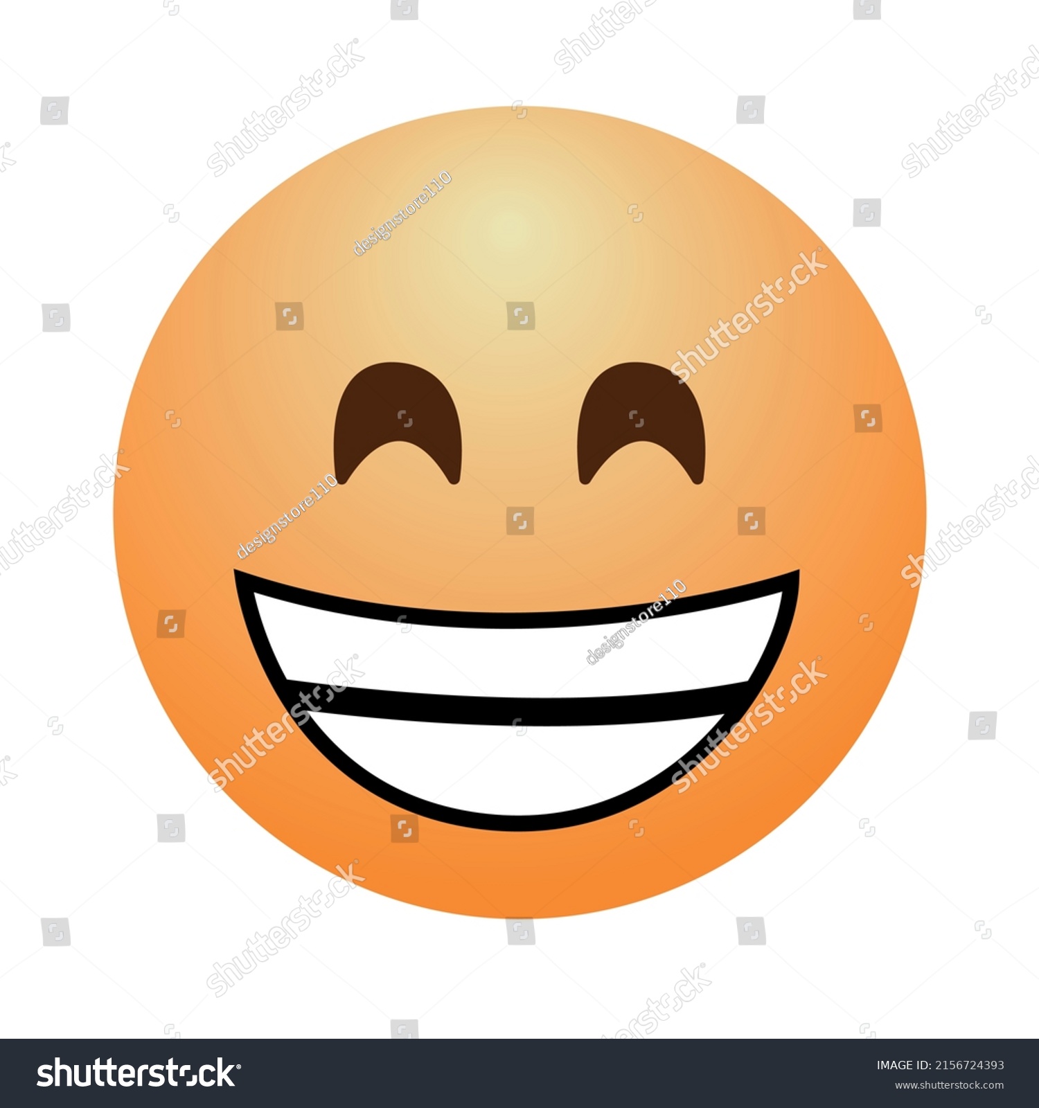 Smiling Emoji Flat Design Style Vector Stock Vector (Royalty Free ...