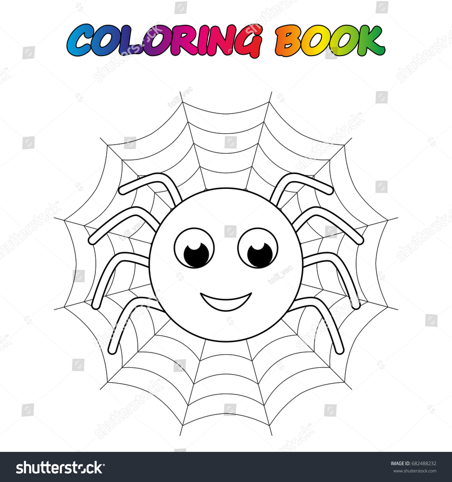 spider coloring book Coloring page to educate preschool kids Game for preschool kids