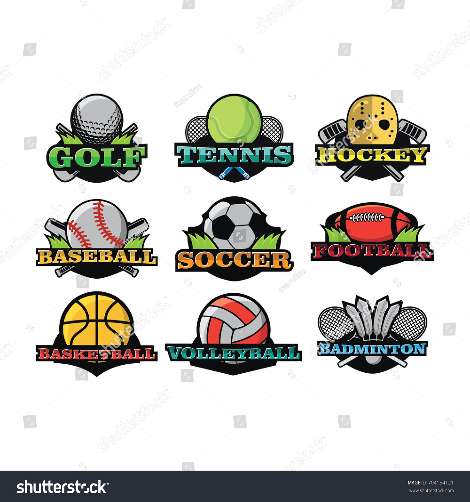 9 Sport Logo Colorful Emblem Vector Stock Vector (Royalty Free ...